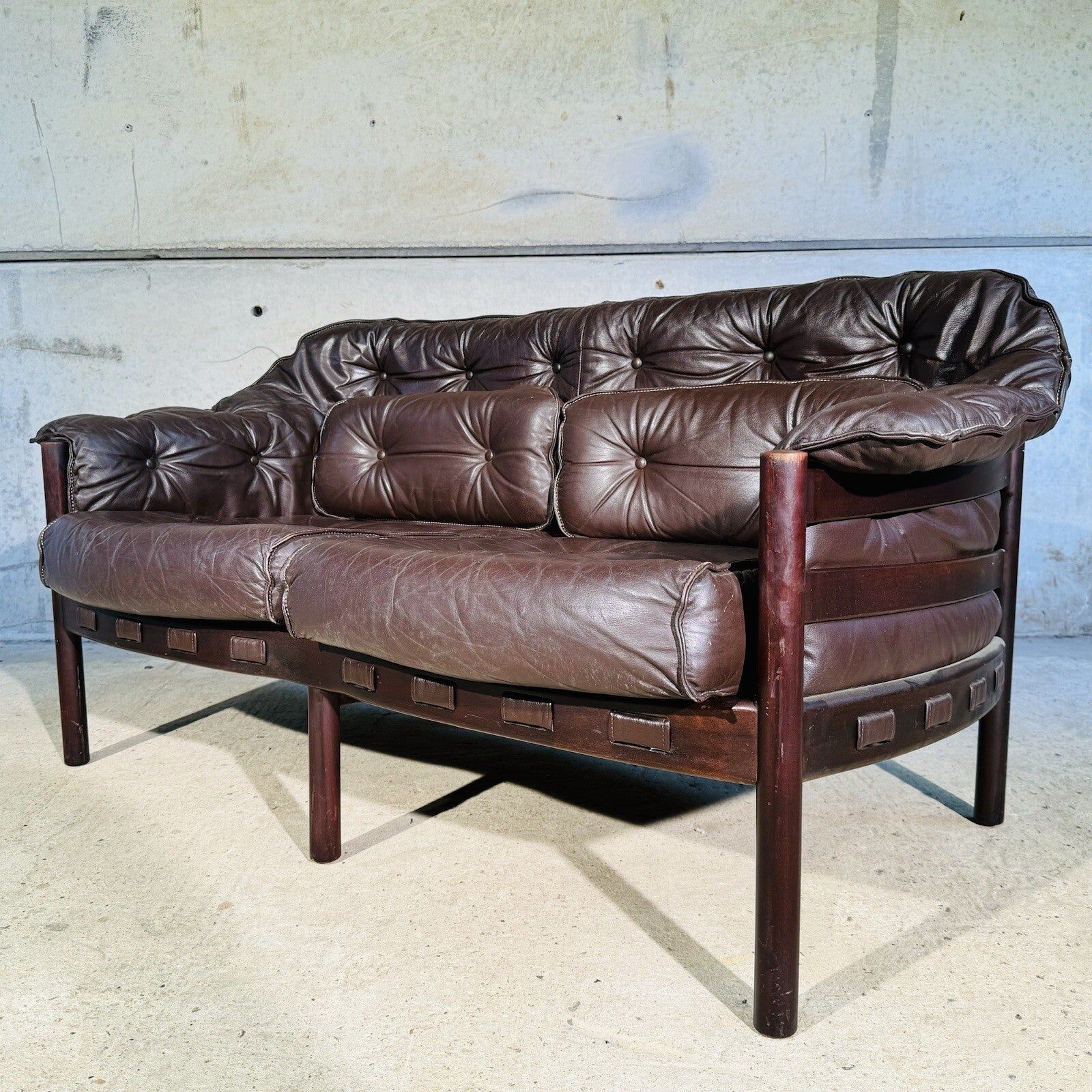 Arne Norrell Sofa Suite for Coja - Two-Seater + Three-Seater Brown Leather
