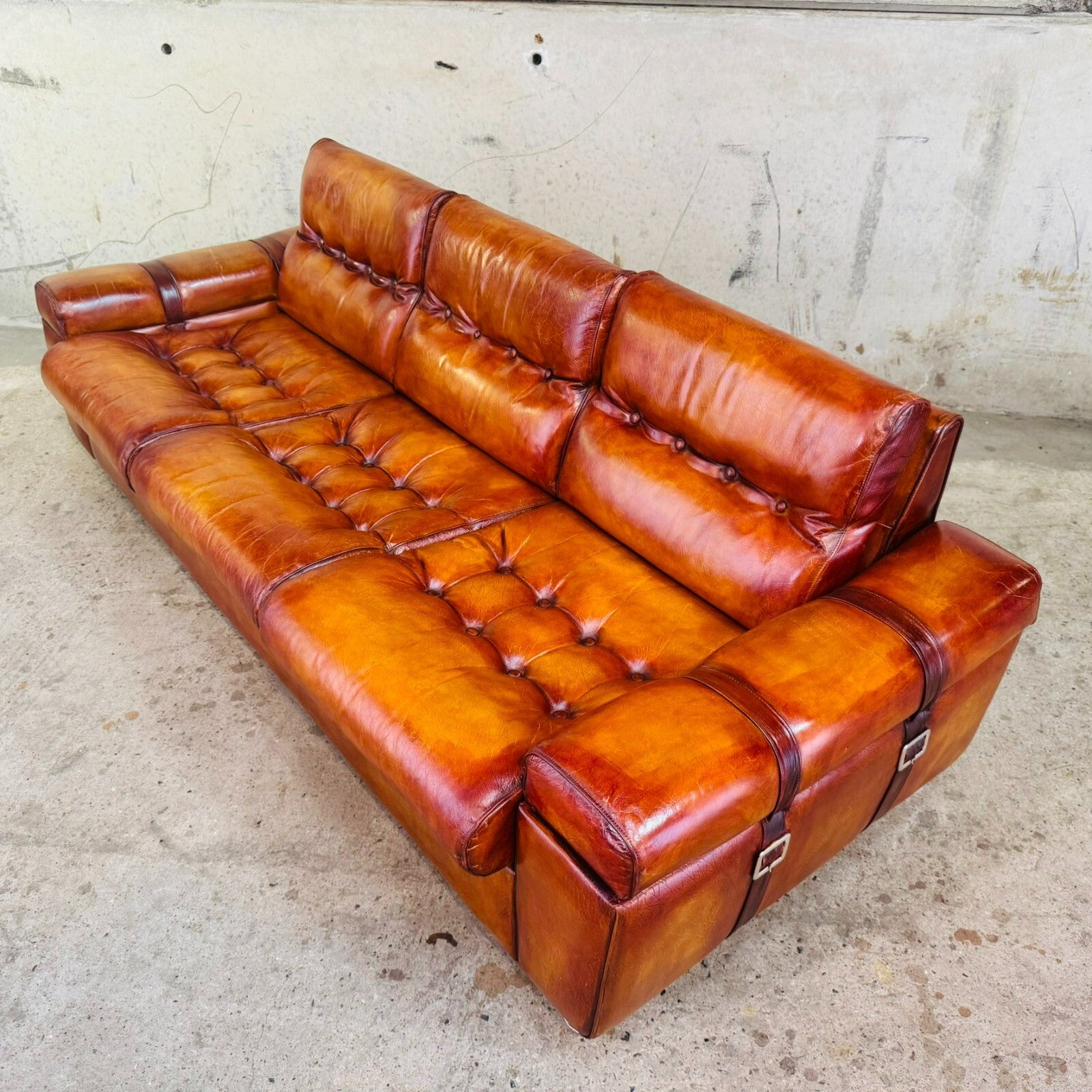 Beautiful Vintage Svend Skipper Danish Tan Leather Suite