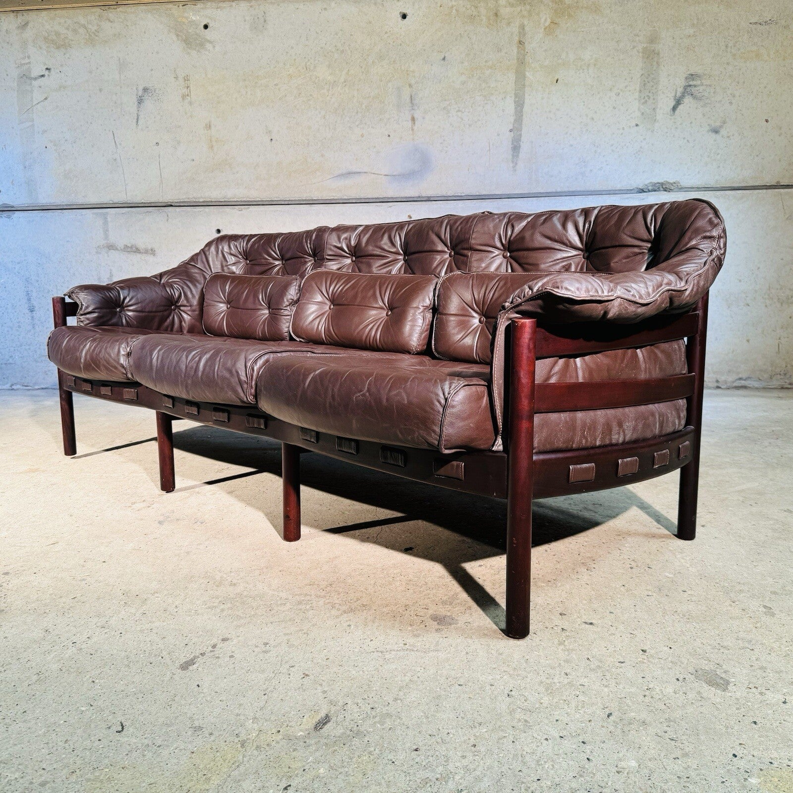 Arne Norrell Sofa Suite for Coja - Two-Seater + Three-Seater Brown Leather