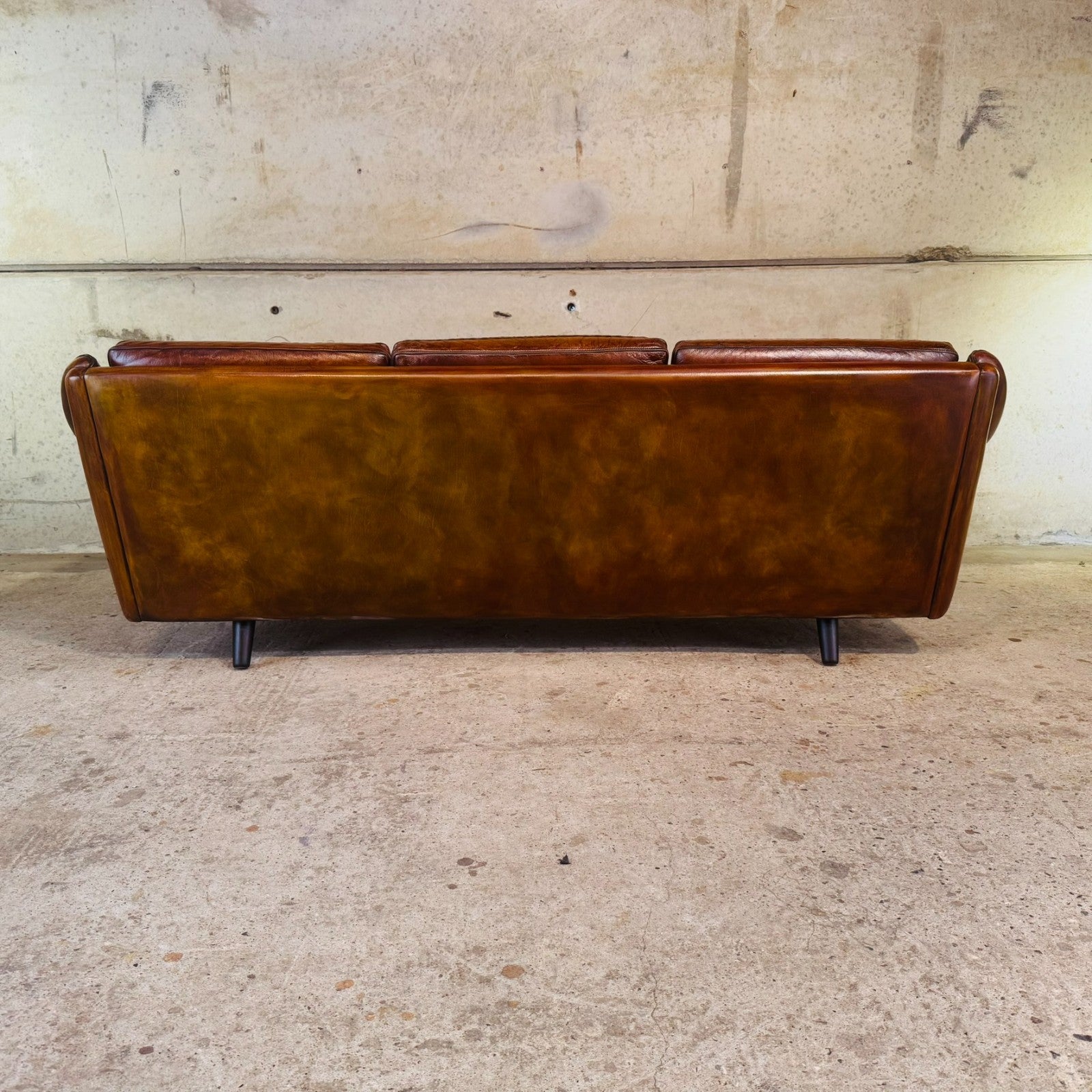 1970s "Matador" Three-Seater Light Tan Leather Sofa by Aage Christiansen
