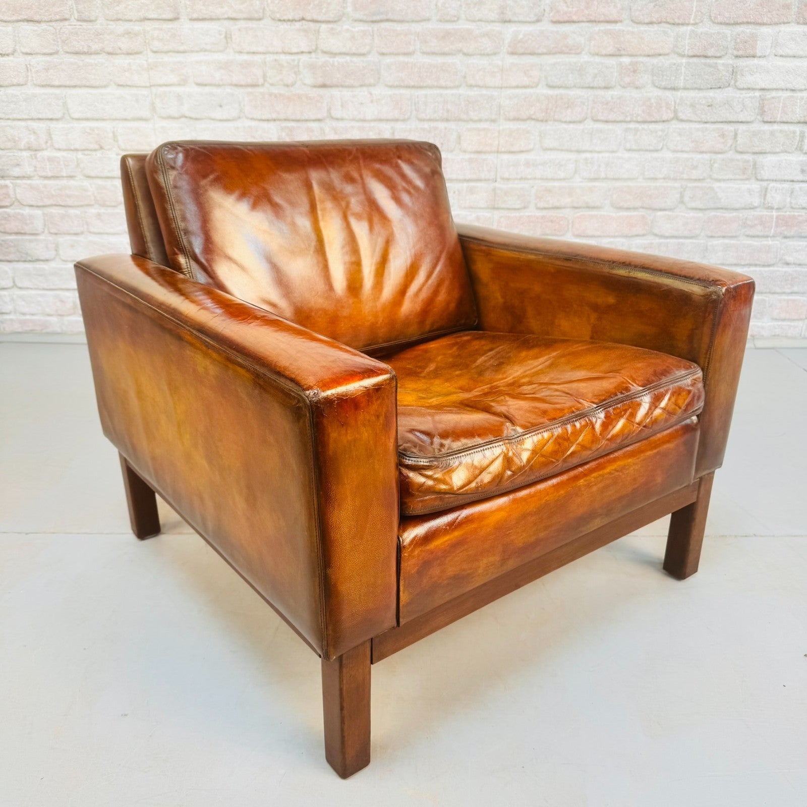 1960s Georg Thams Danish Tan Leather Armchair