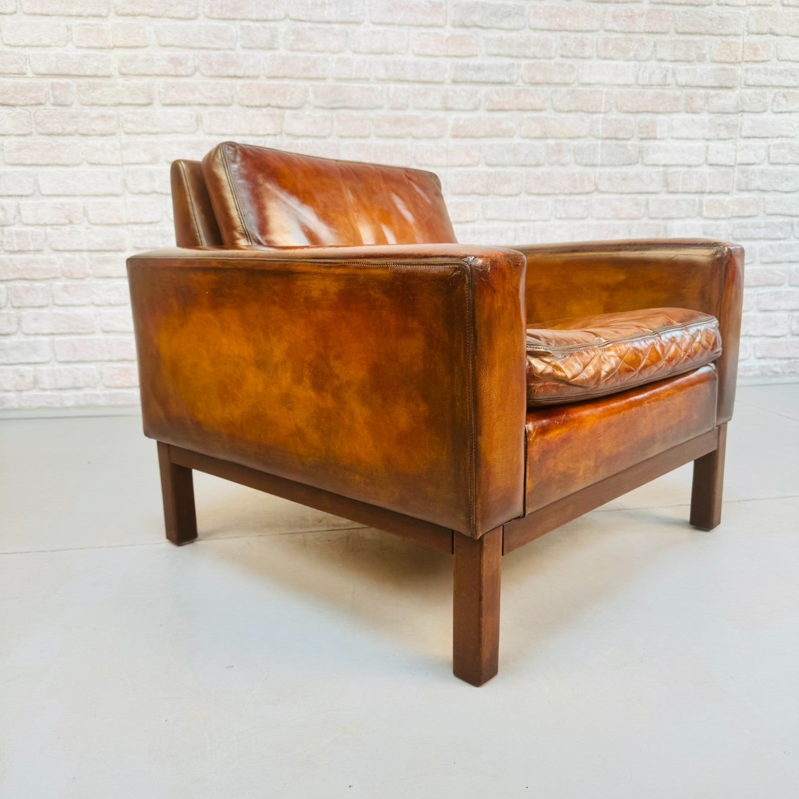 1960s Georg Thams Danish Tan Leather Armchair