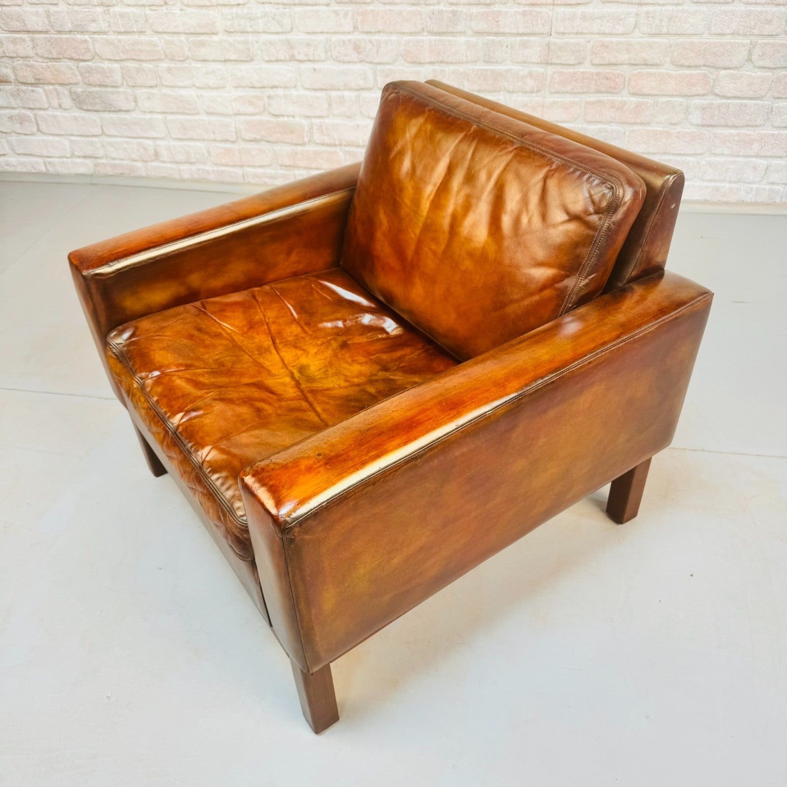 1960s Georg Thams Danish Tan Leather Armchair