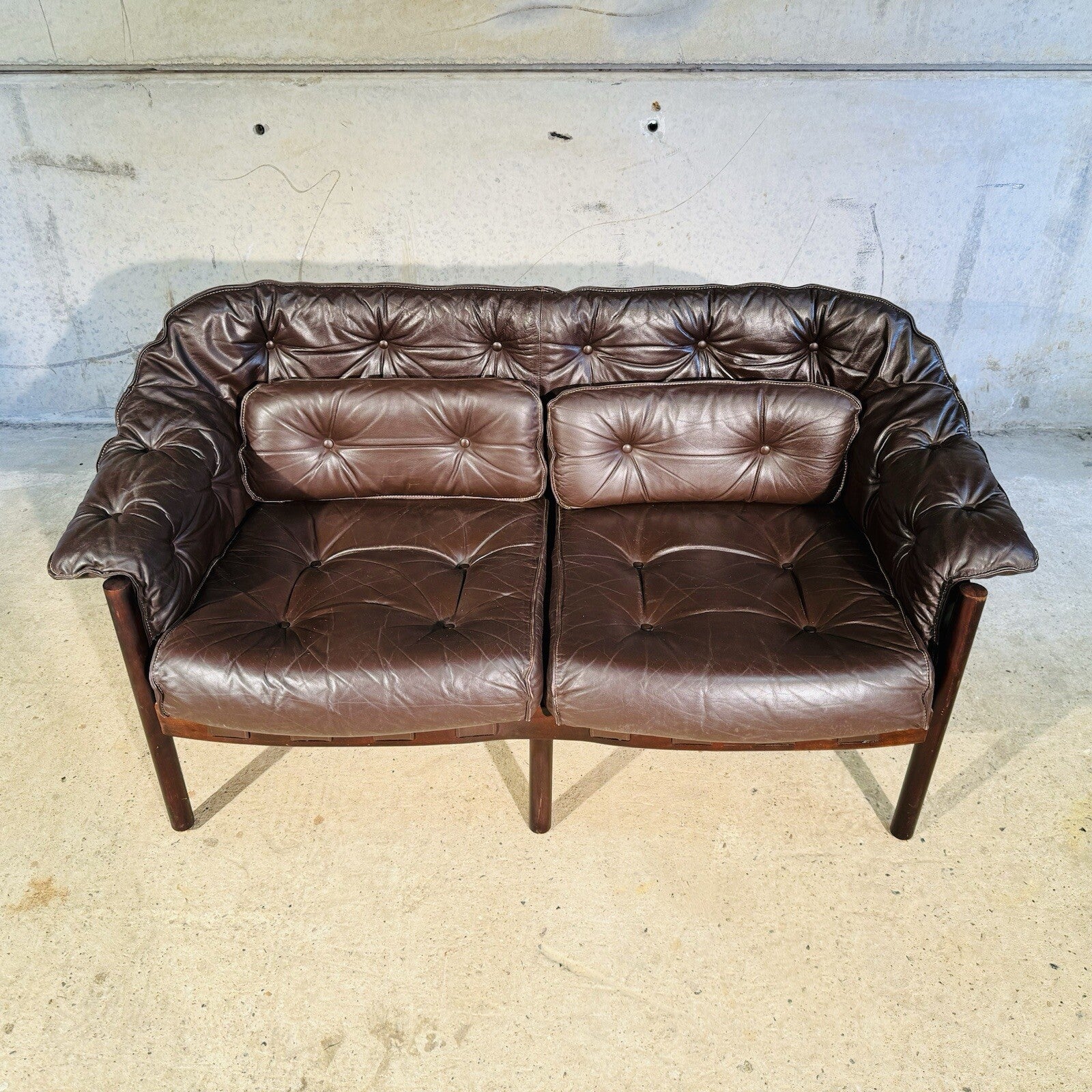 Arne Norrell Sofa Suite for Coja - Two-Seater + Three-Seater Brown Leather