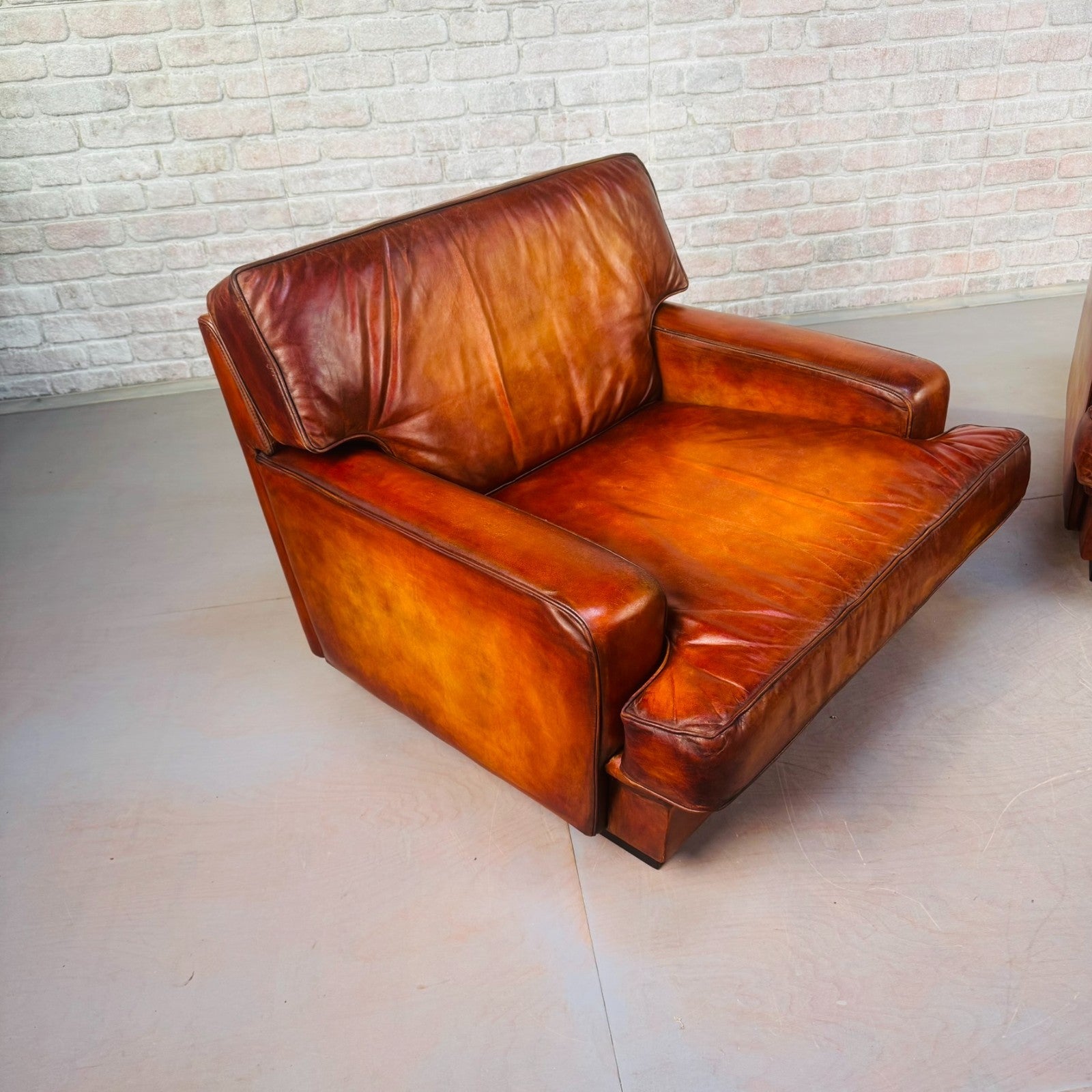 Pair of Arne Norell Swedish Tan Leather Lounge Chairs
