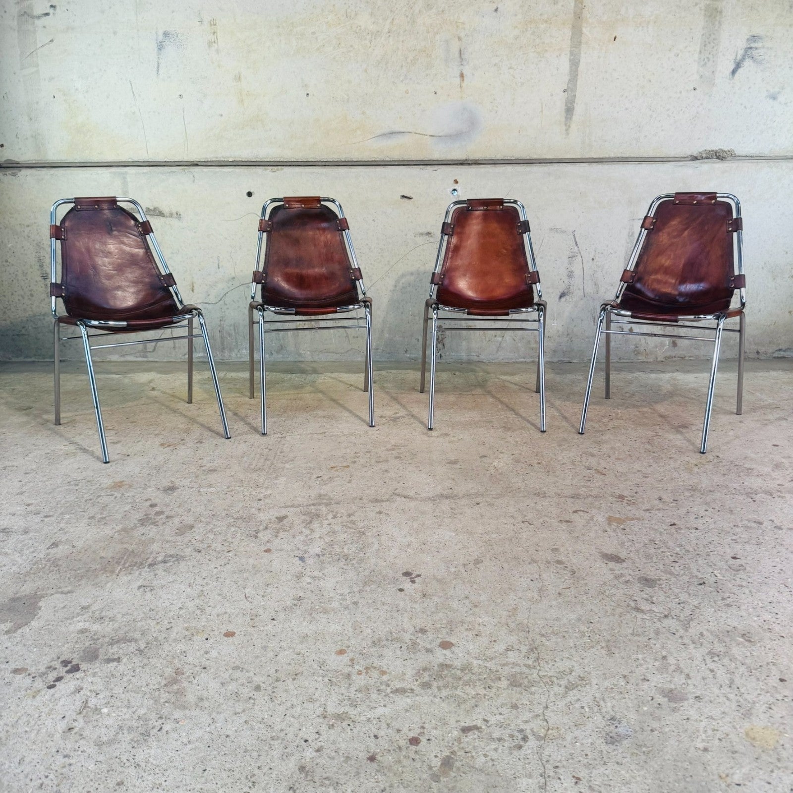 4 Les Arcs Chair – Tan Leather Iconic 1960s Design by Charlotte Perriand