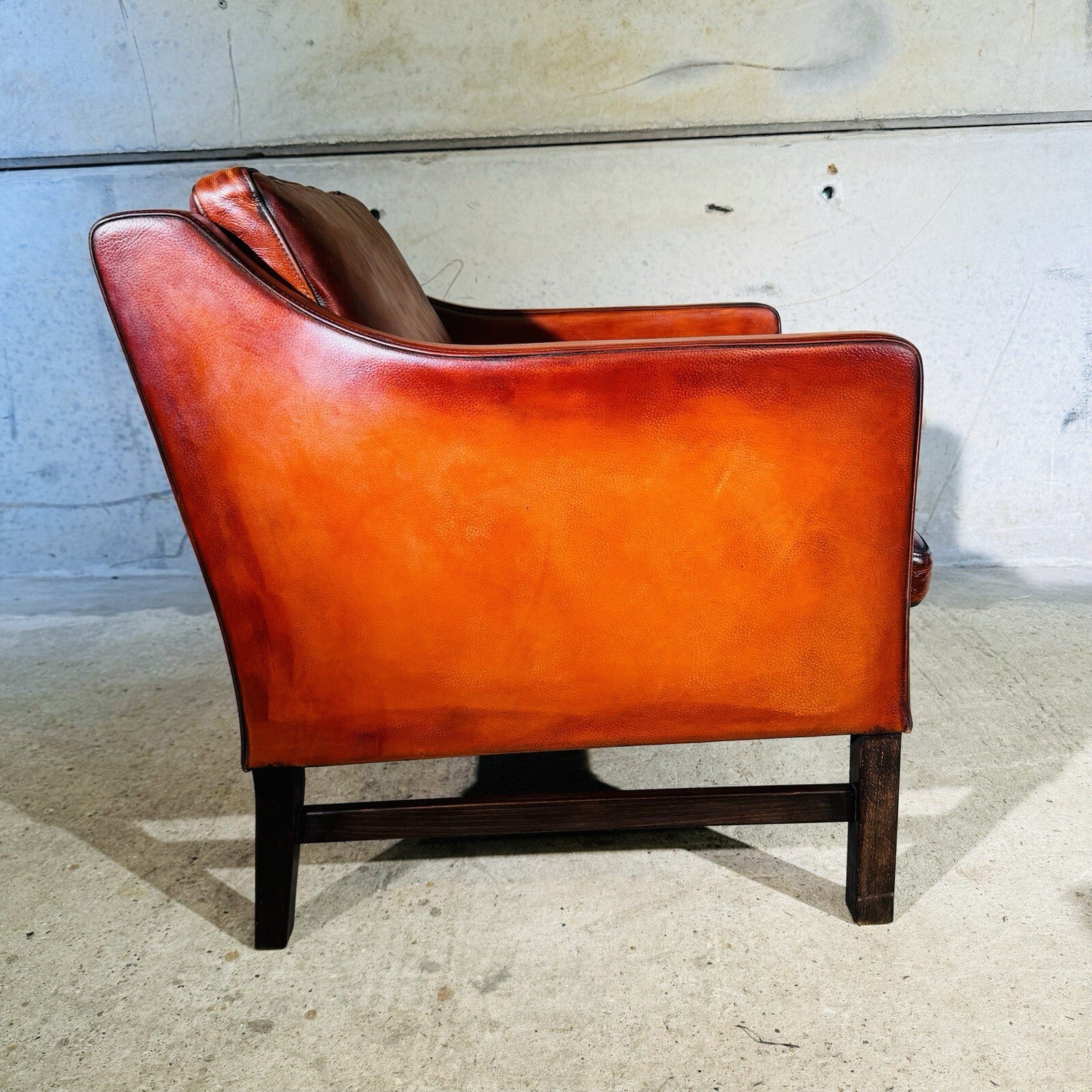 Fantastic 1970s Vintage Danish Cognac Leather Armchair & Footstool