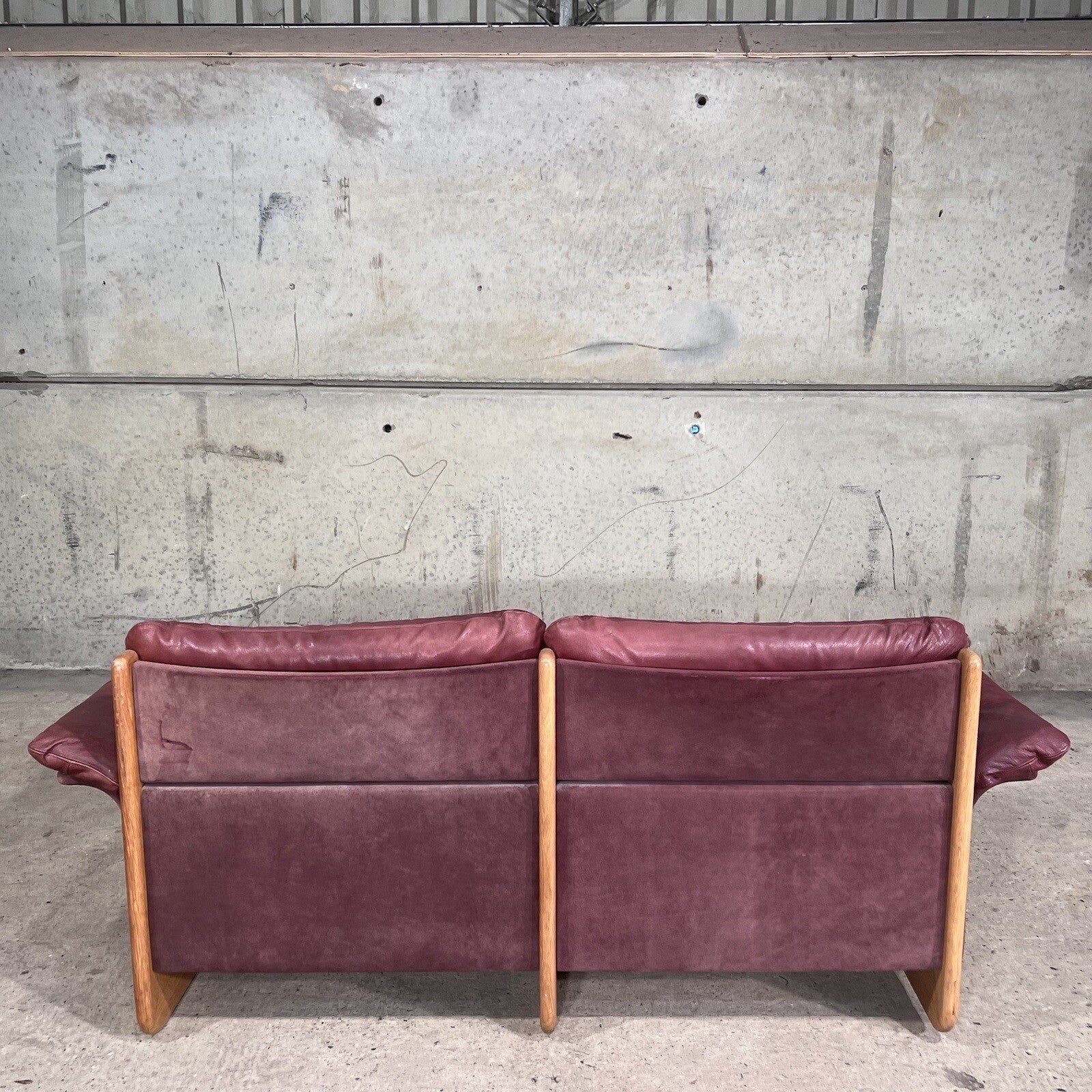 A Superb 1970s De Sede  two-seater Mauve leather sofa