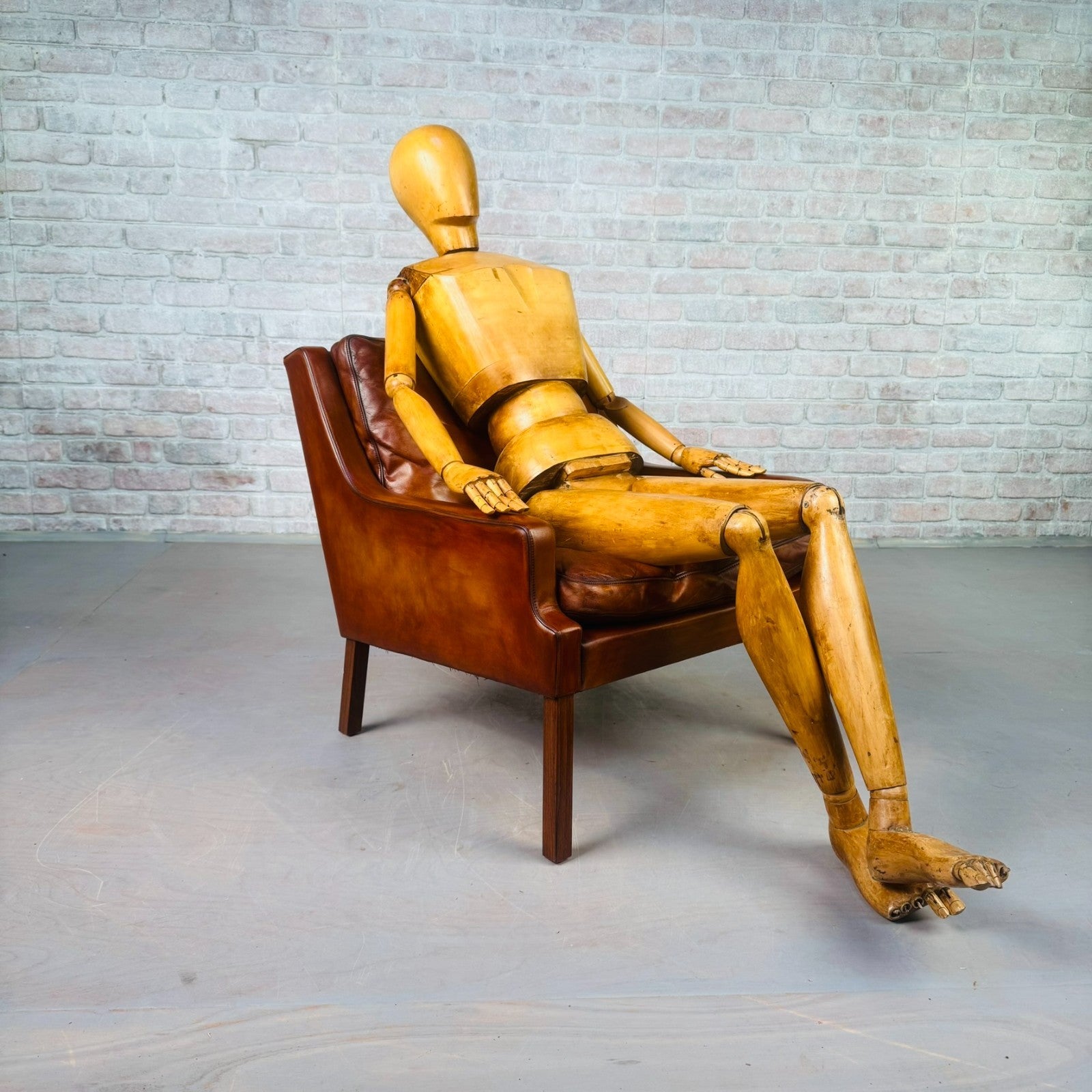 Vintage Danish 1970s Thams Kvalitet Tan Leather Chair