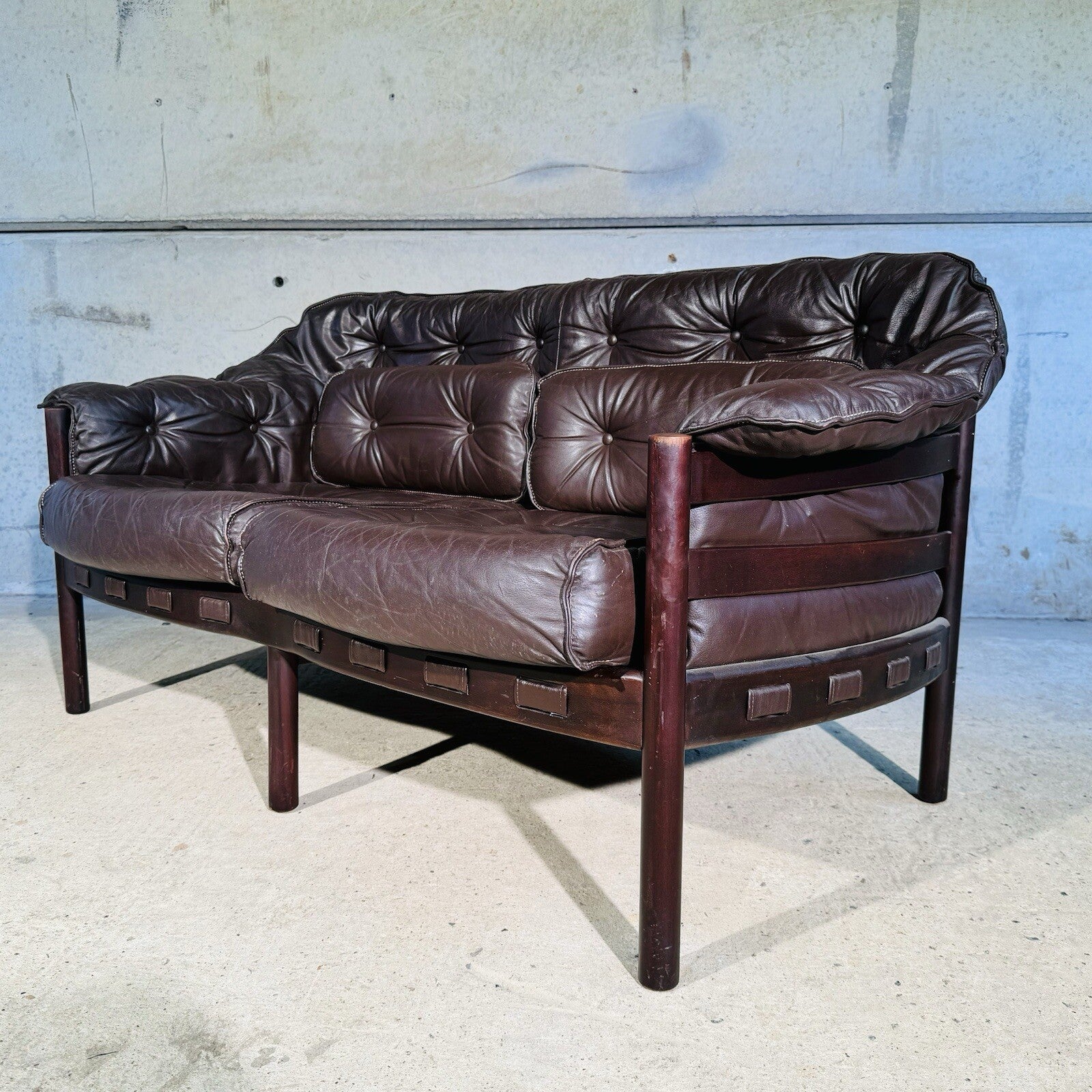 Arne Norrell Sofa Suite for Coja - Two-Seater + Three-Seater Brown Leather