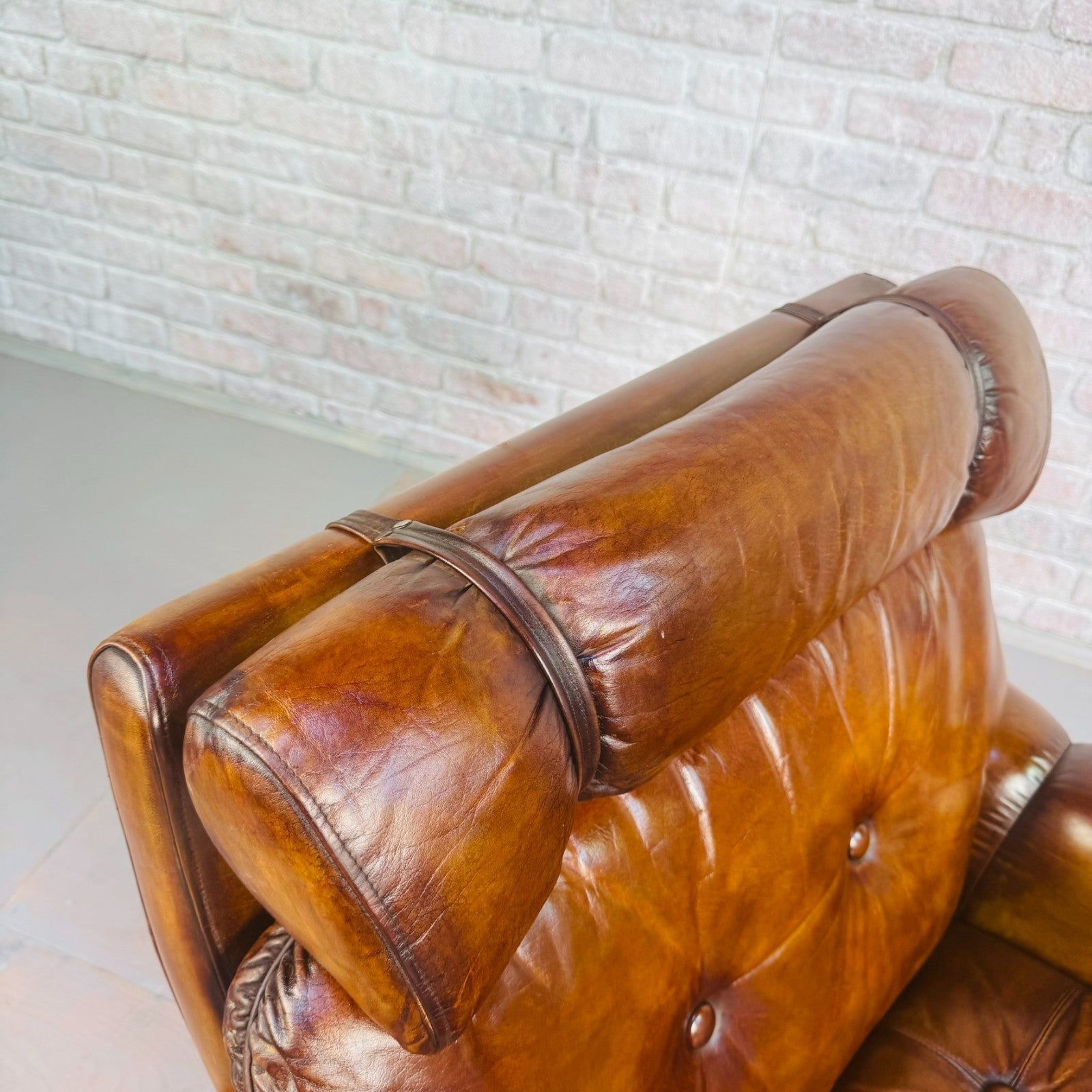 Vintage 1970s Svend Skipper Danish Tan Leather Armchair – Beautiful Patina
