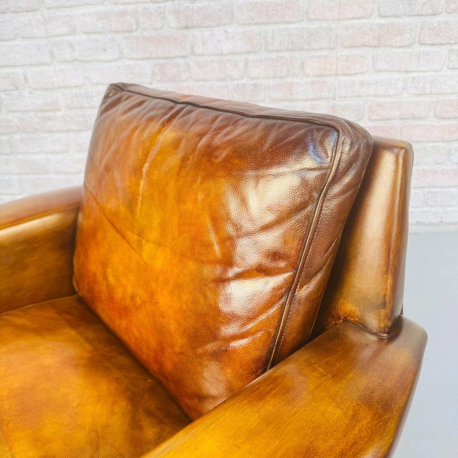 Vintage 1960s George Thams Danish Armchair | Hand Dyed Tan Leather