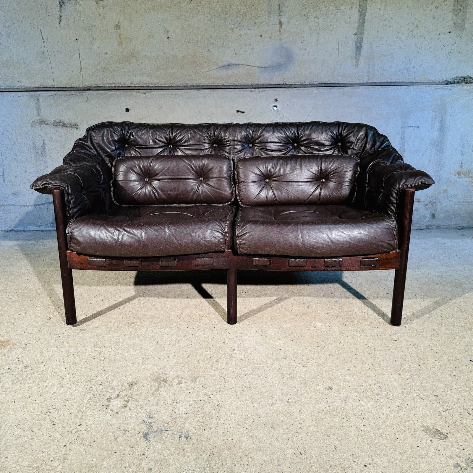 Arne Norrell Sofa Suite for Coja - Two-Seater + Three-Seater Brown Leather