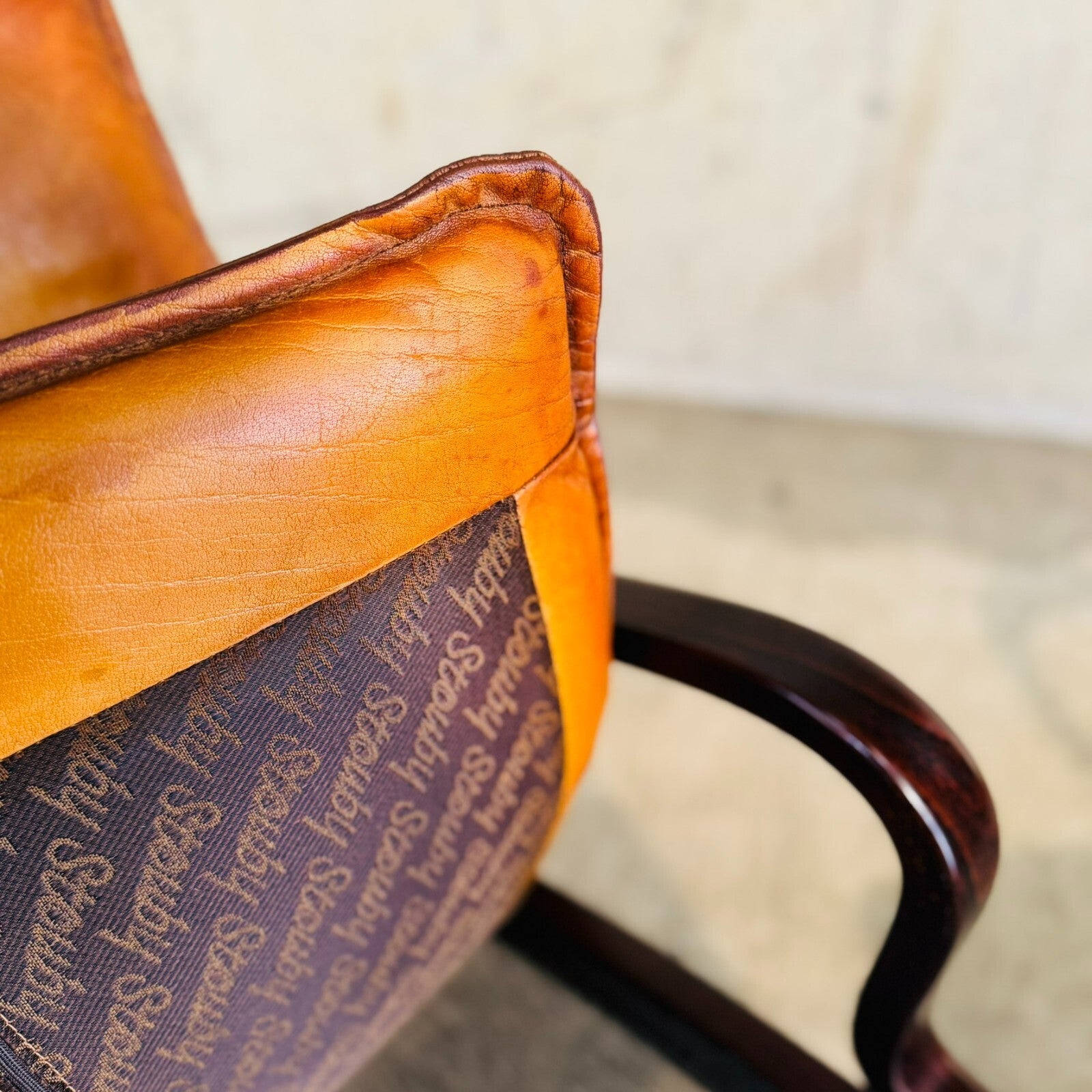 Vintage Stouby Danish His & Hers Bentwood Light Tan Leather Chairs