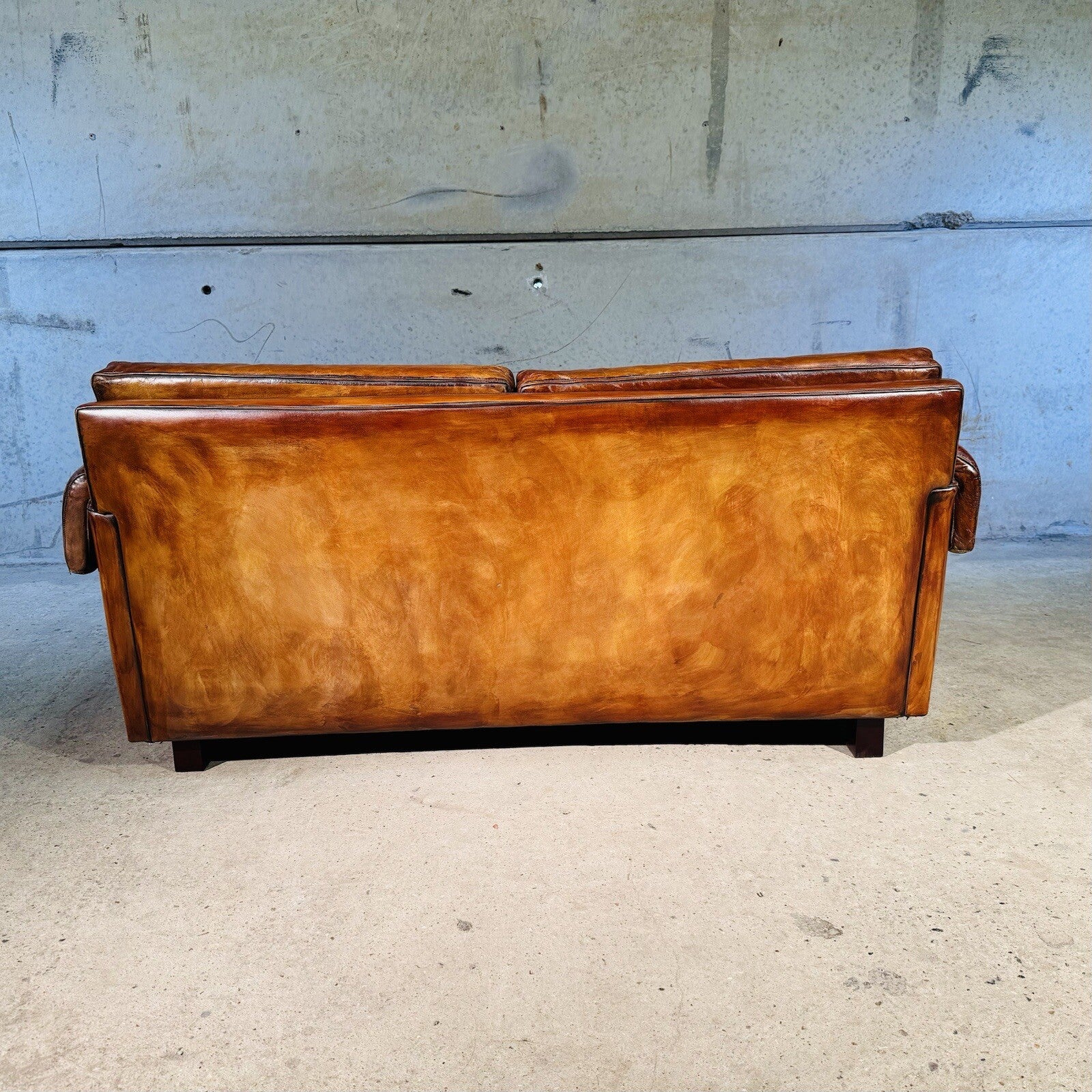 Vintage 1970s Danish Svend Skippers  Leather Sofa Two-Seater and Chair Set #A242