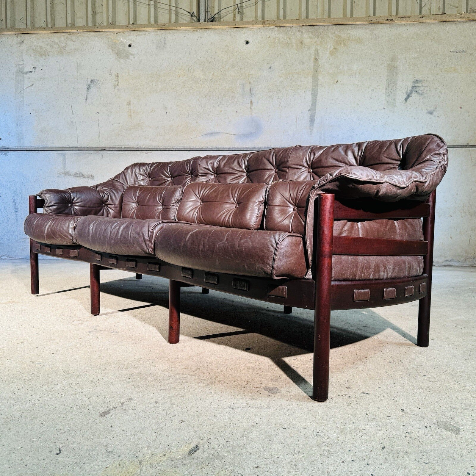 Arne Norrell Sofa Suite for Coja - Two-Seater + Three-Seater Brown Leather