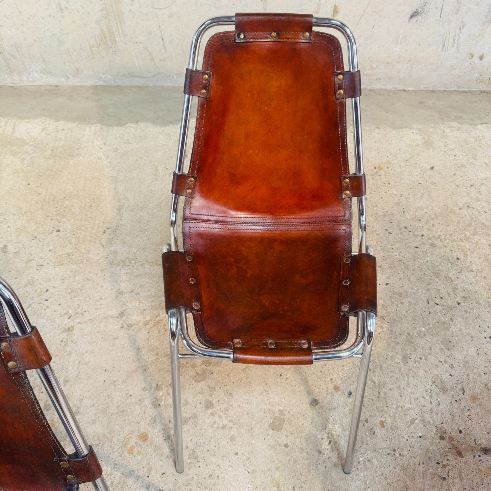 4 Les Arcs Chair – Tan Leather Iconic 1960s Design by Charlotte Perriand