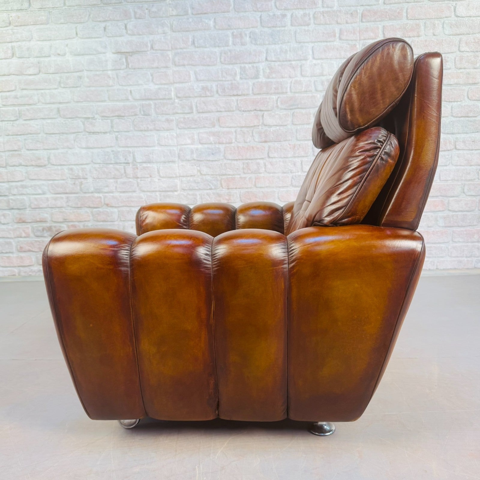 Vintage 1970s Svend Skipper Danish Tan Leather Armchair – Beautiful Patina