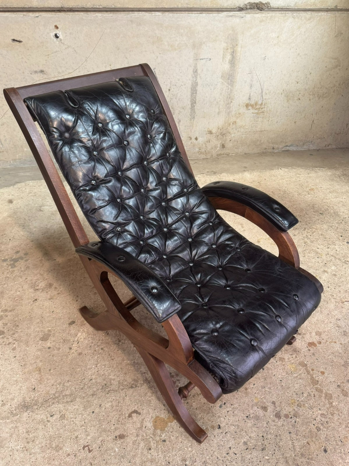 Pair of 1940s Spanish Slipper Chairs with Footstool – Pierre Lottier for Valenti