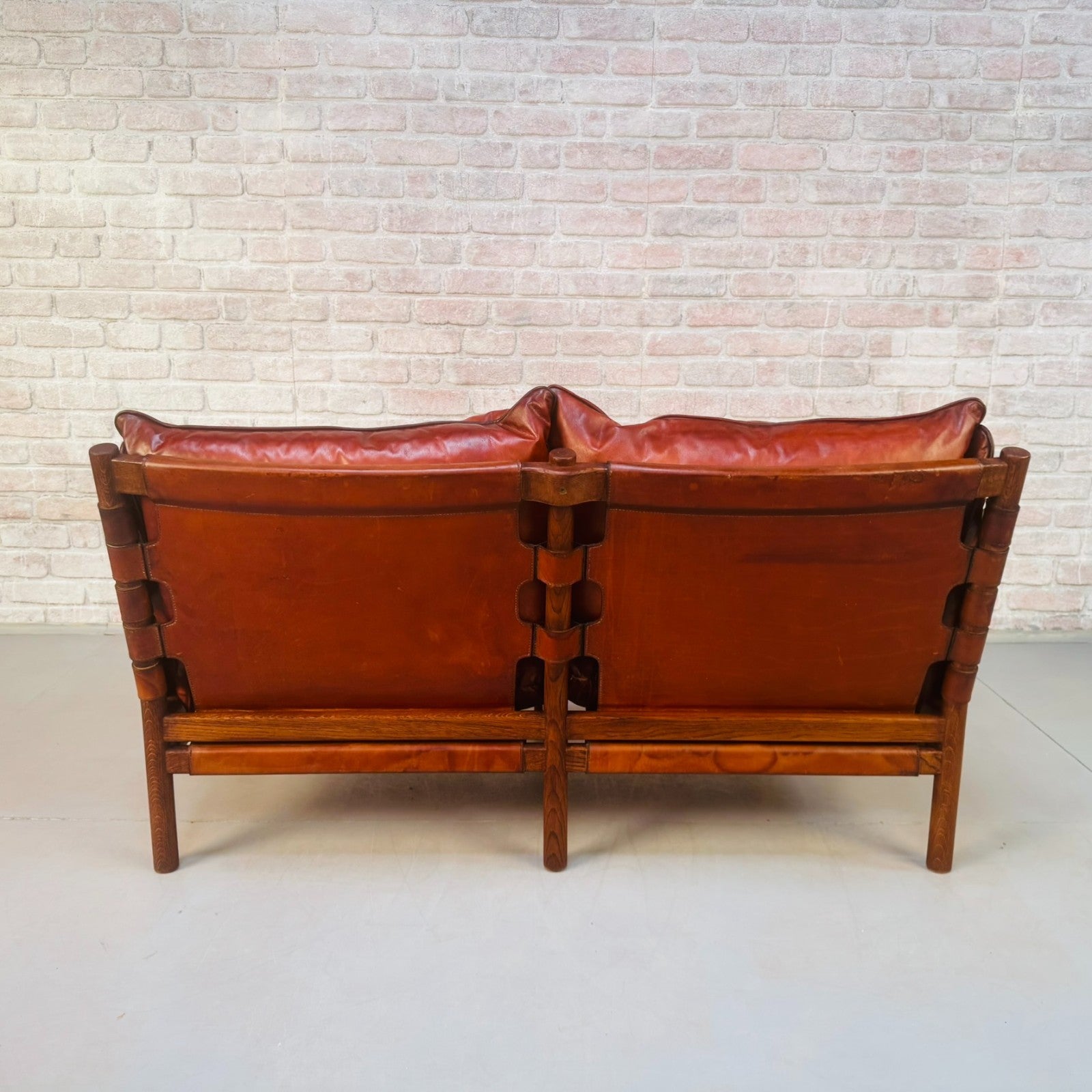 Vintage Swedish 60s Arne Norell “Ilona” Tan Leather Sofa & Pair of Safari Chairs