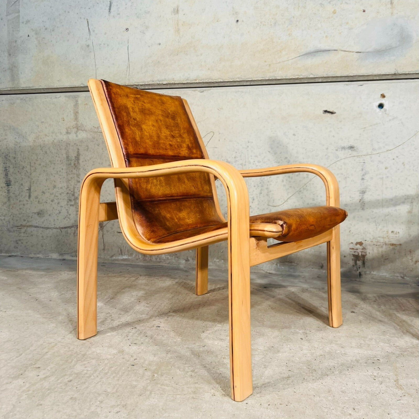 Vintage Pair of Leather Armchairs by Yngve Elstrom for Swedese