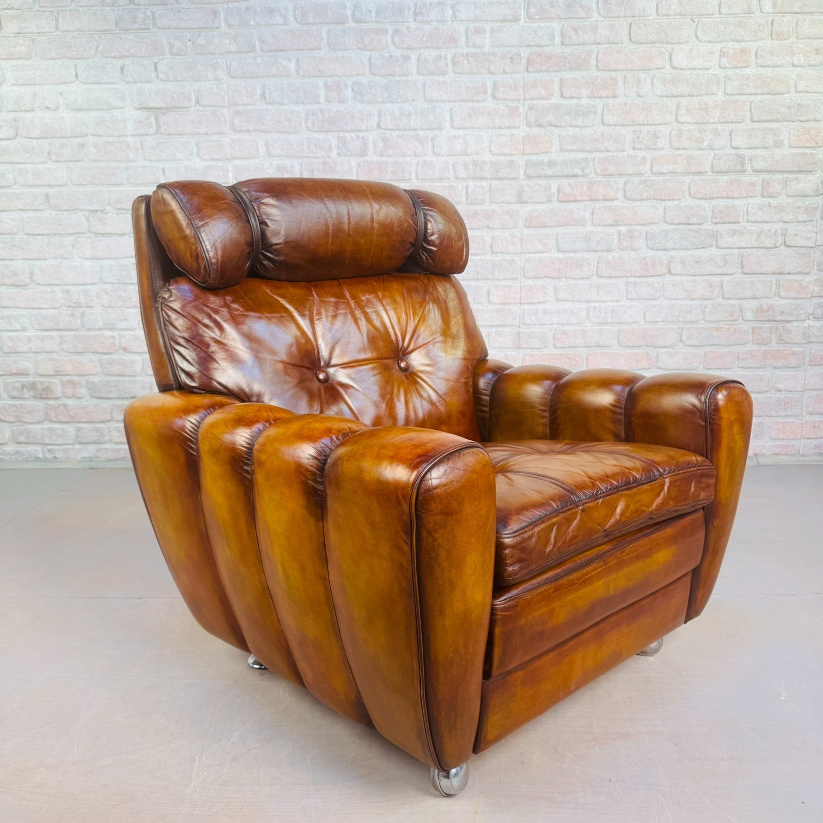 Vintage 1970s Svend Skipper Danish Tan Leather Armchair – Beautiful Patina