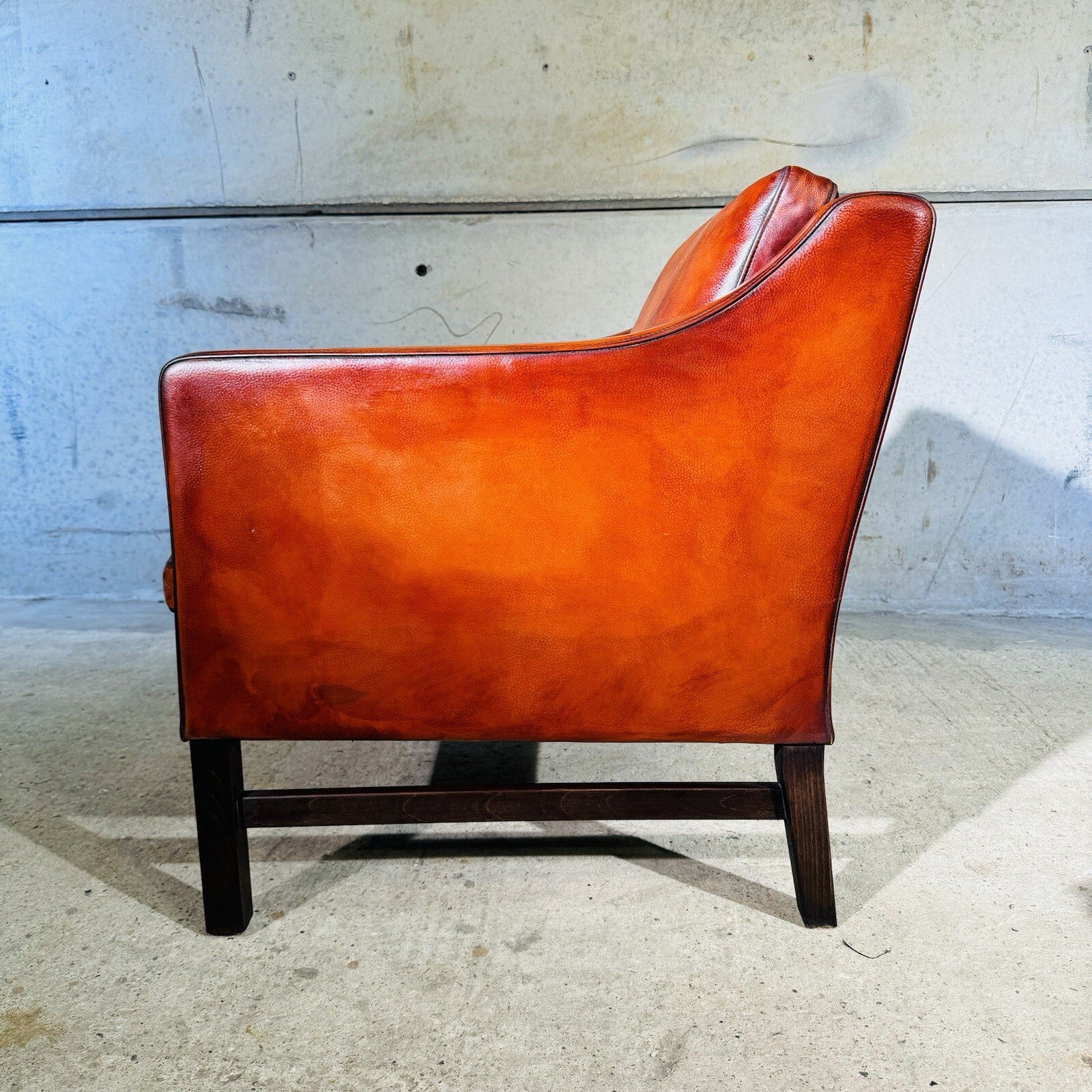 Fantastic 1970s Vintage Danish Cognac Leather Armchair & Footstool
