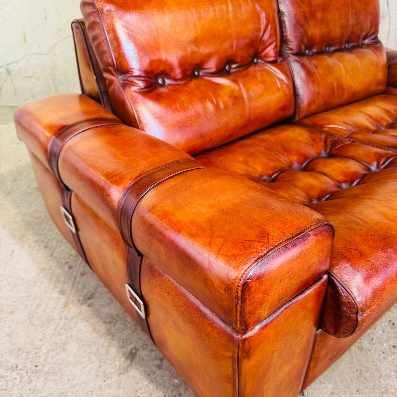 Beautiful Vintage Svend Skipper Danish Tan Leather Suite