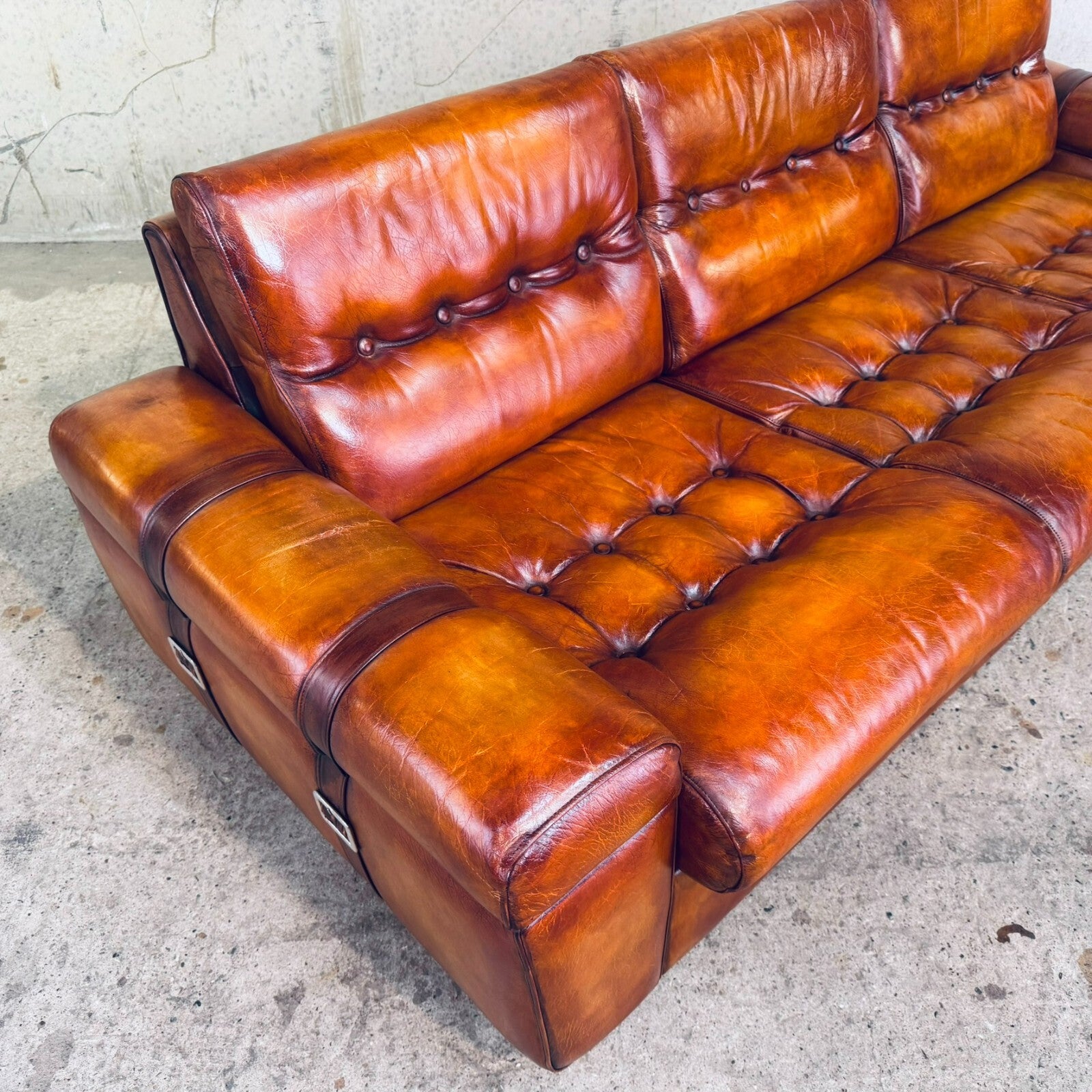 Beautiful Vintage Svend Skipper Danish Tan Leather Suite