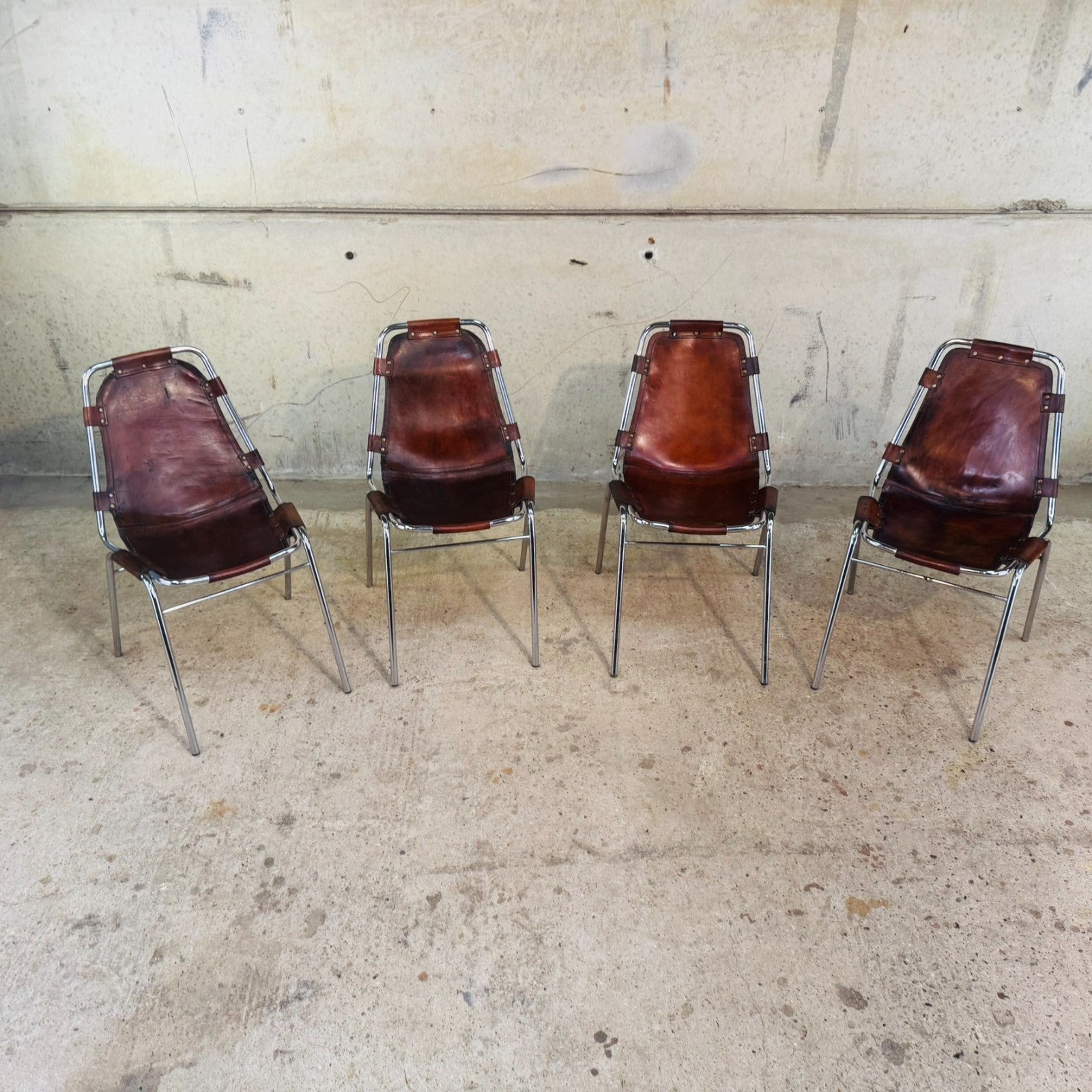 4 Les Arcs Chair – Tan Leather Iconic 1960s Design by Charlotte Perriand