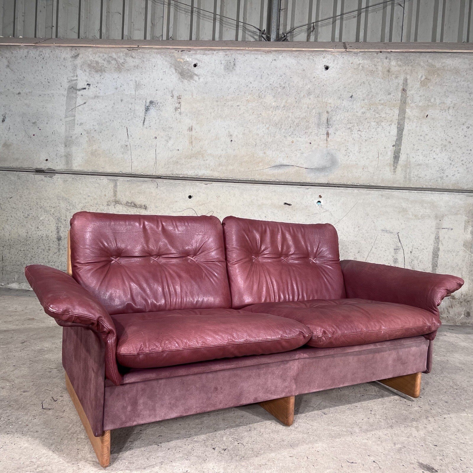 A Superb 1970s De Sede  two-seater Mauve leather sofa