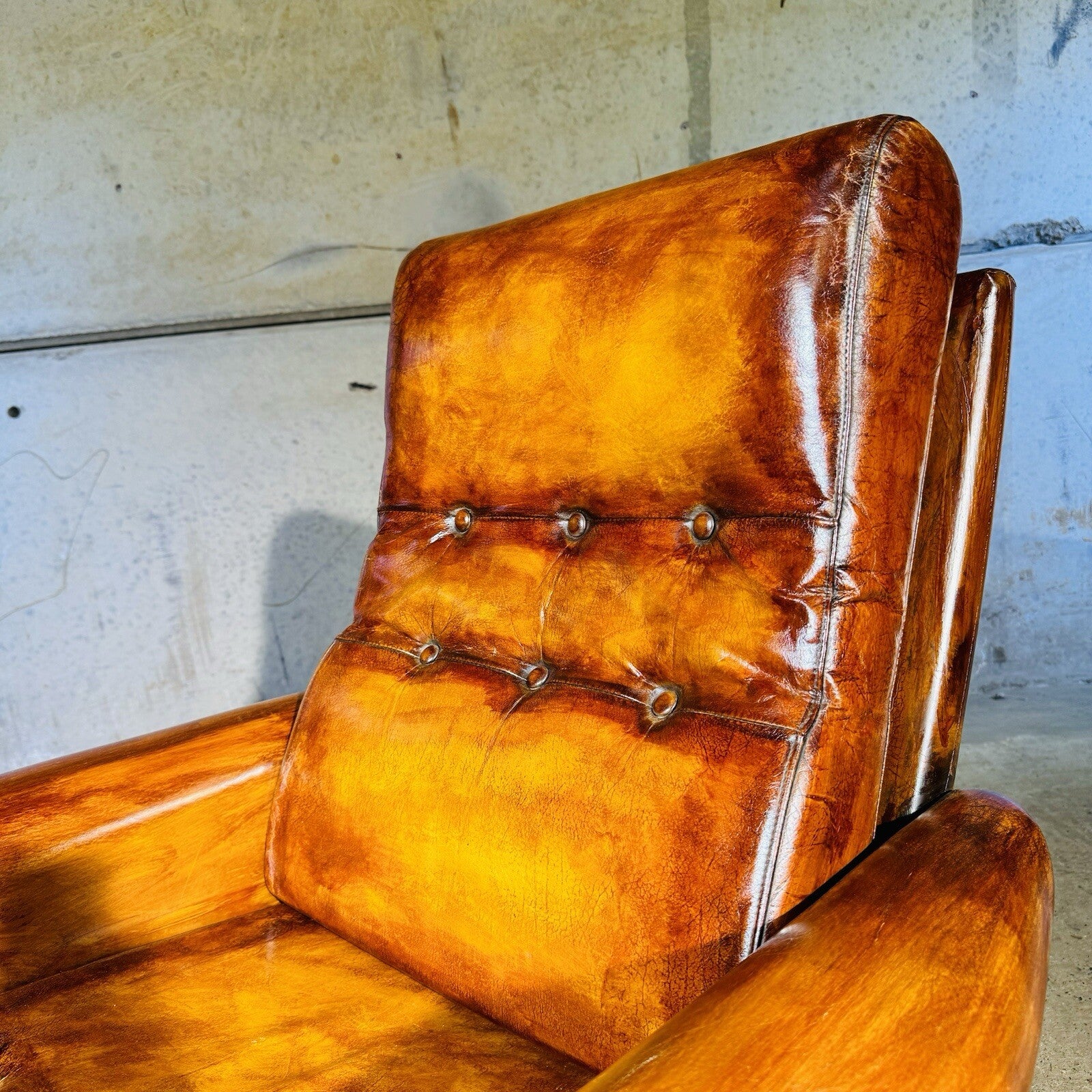 Vintage Danish Leather Armchair - Neat Proportions, Vibrant Light Tan