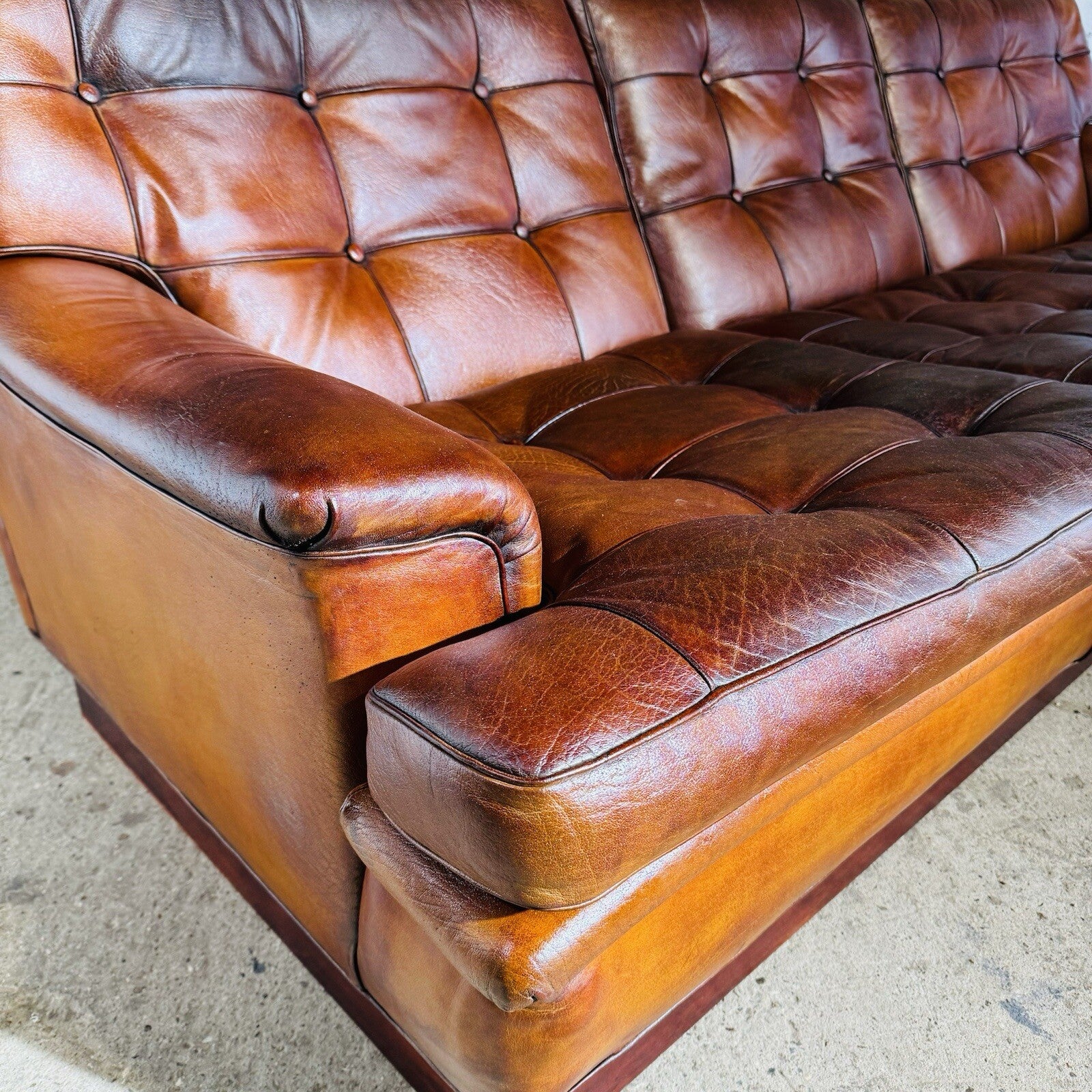 Vintage 1970s "Mexico" Sofa by Arne Norell Three-Seater Tan Leather