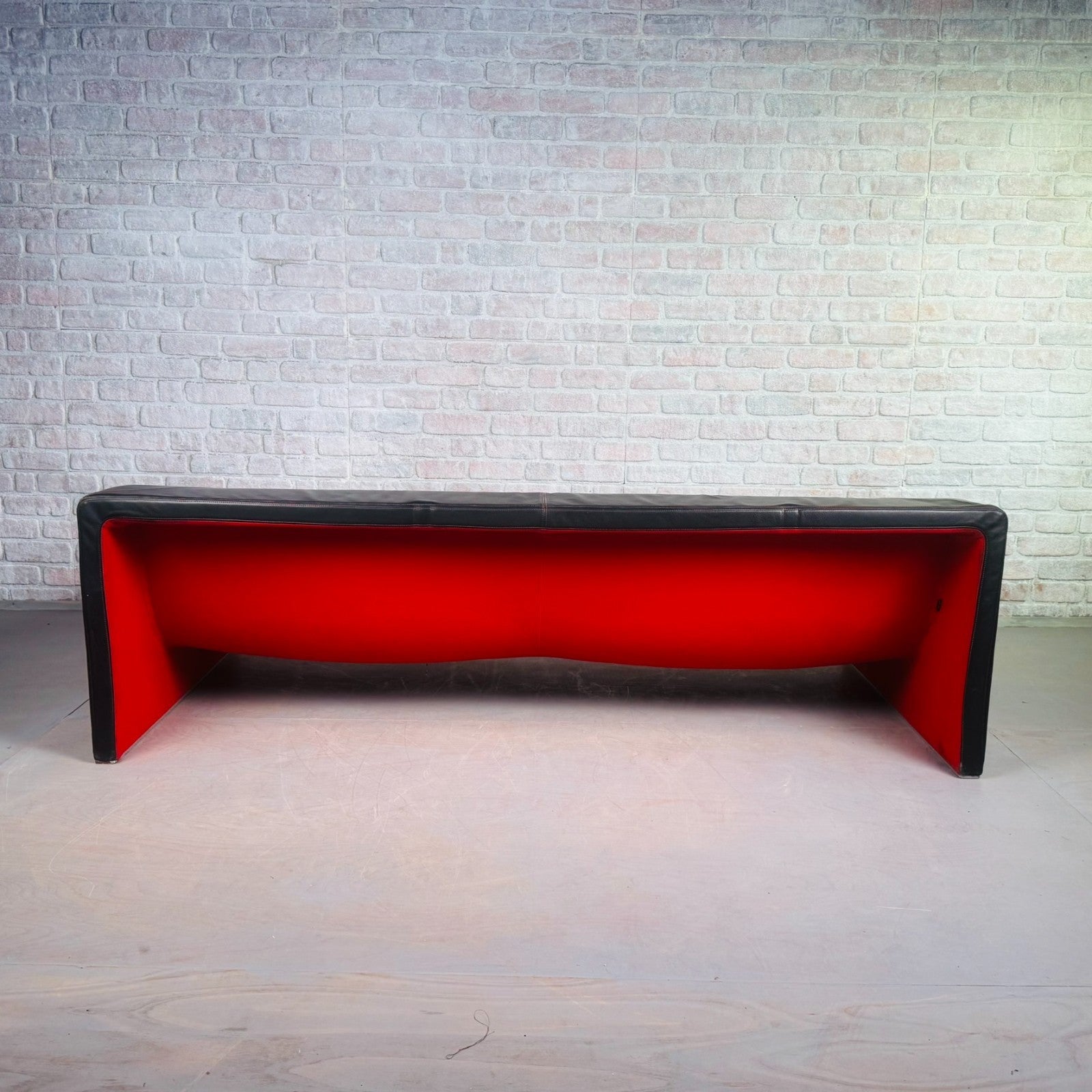 Black Leather Three-Seater Malmo Sofa Designed by Patricia Urquiola for Moroso