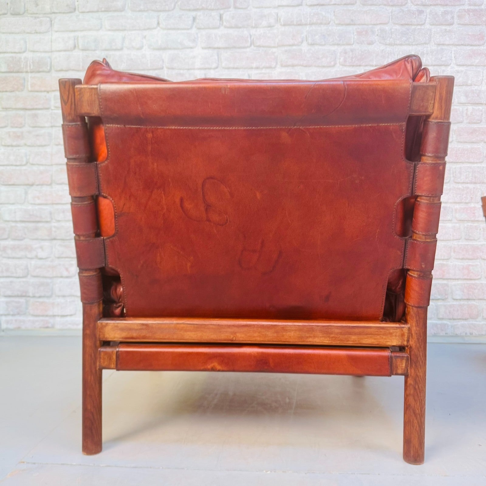 Vintage Swedish 60s Arne Norell “Ilona” Tan Leather Sofa & Pair of Safari Chairs