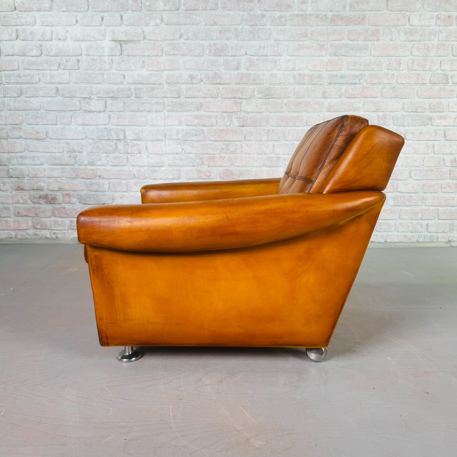 Vintage Danish Tan Leather Armchair by Svend Skipper