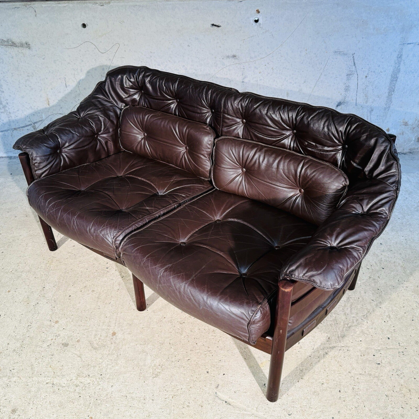 Arne Norrell Sofa Suite for Coja - Two-Seater + Three-Seater Brown Leather