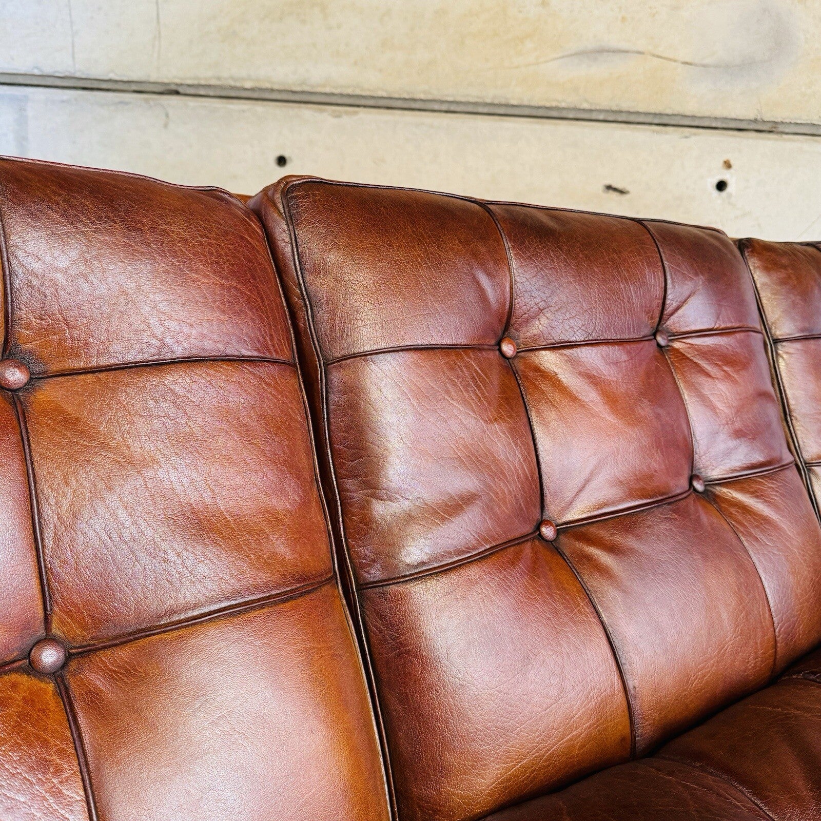 Vintage 1970s "Mexico" Sofa by Arne Norell Three-Seater Tan Leather