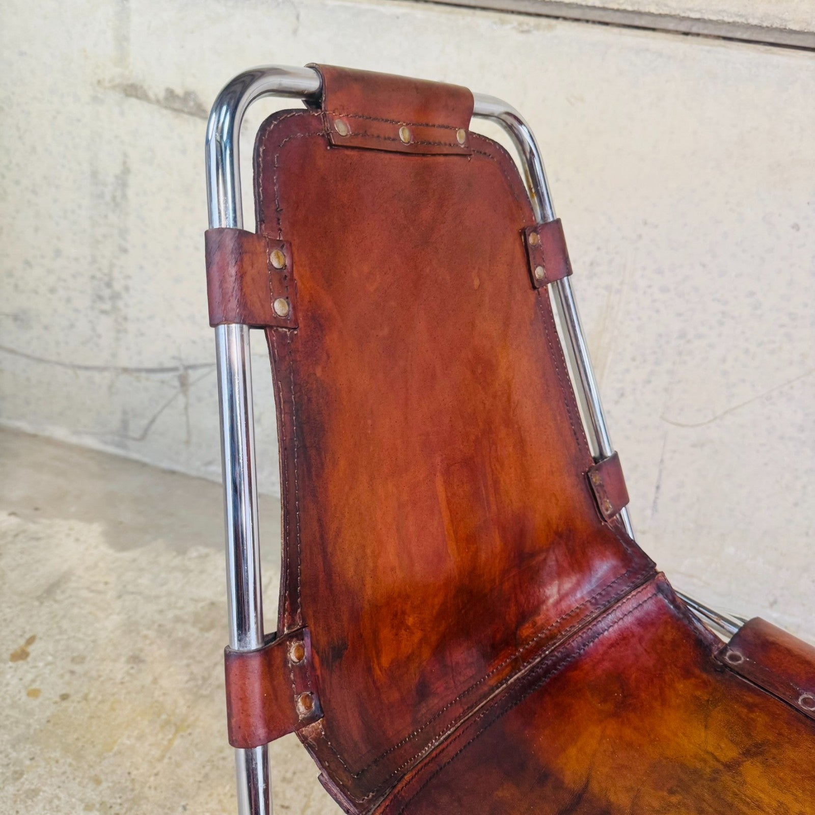 4 Les Arcs Chair – Tan Leather Iconic 1960s Design by Charlotte Perriand