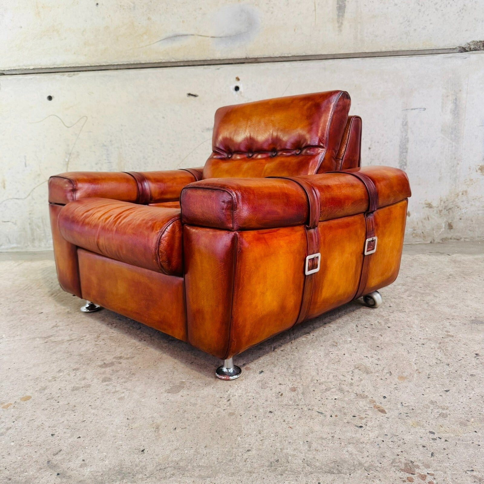 Beautiful Vintage Svend Skipper Danish Tan Leather Suite