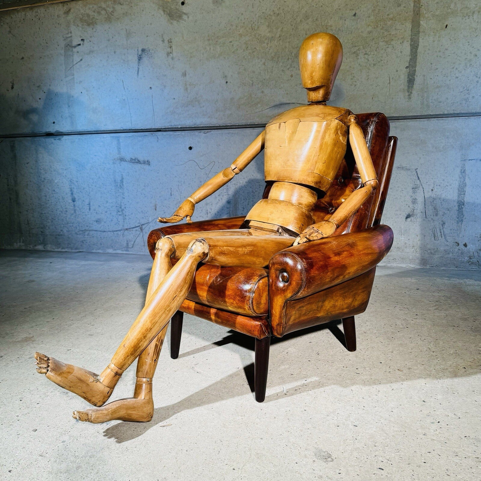Vintage Danish Leather Armchair - Neat Proportions, Vibrant Light Tan