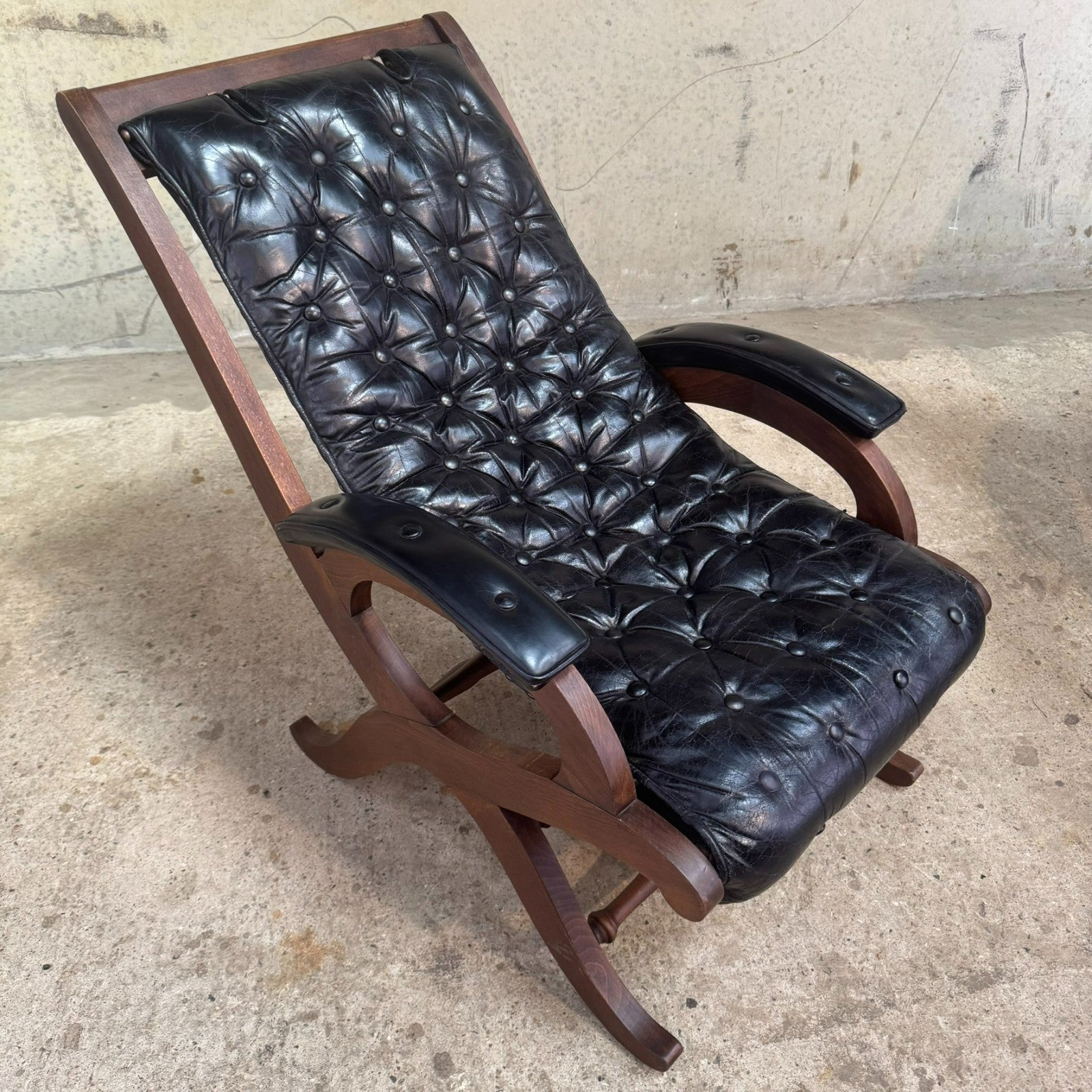 Pair of 1940s Spanish Slipper Chairs with Footstool – Pierre Lottier for Valenti