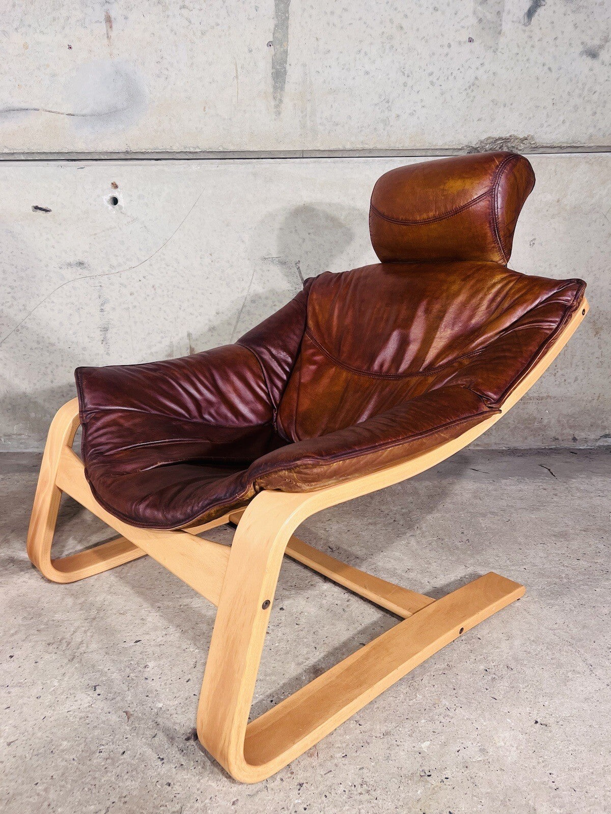 Vintage Danish Pair Of  Skippers Kroken Tan Leather Chairs
