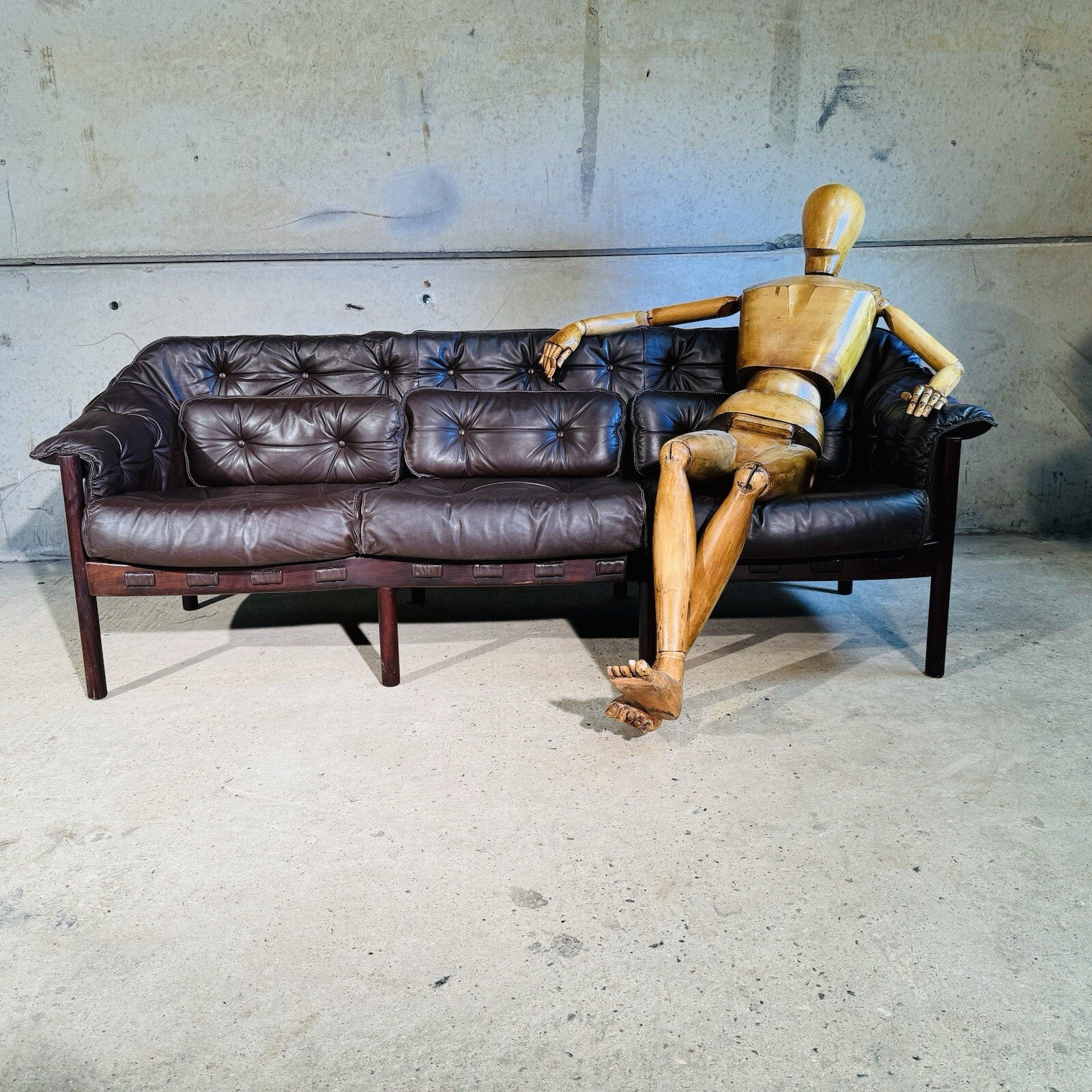Arne Norrell Sofa Suite for Coja - Two-Seater + Three-Seater Brown Leather