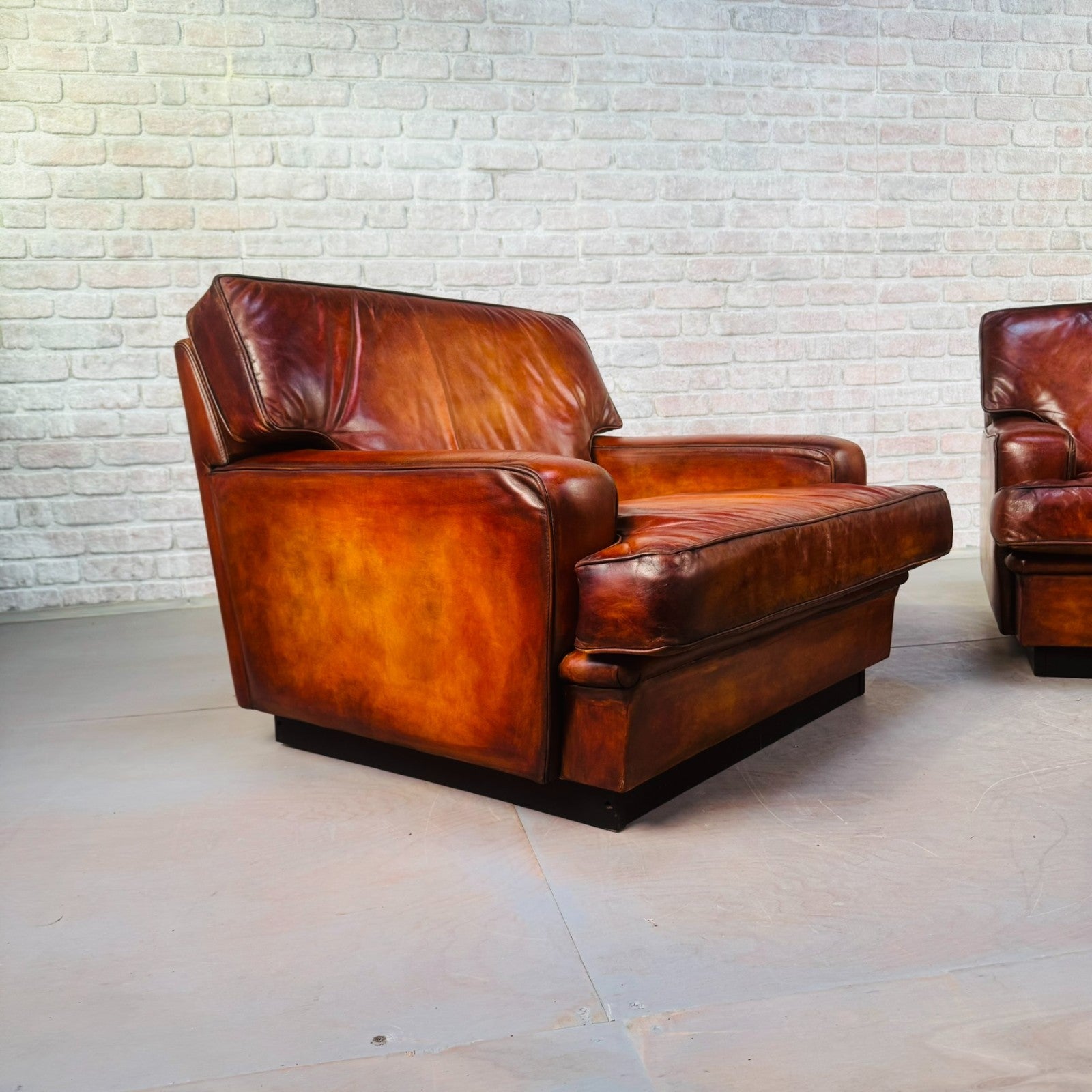 Pair of Arne Norell Swedish Tan Leather Lounge Chairs