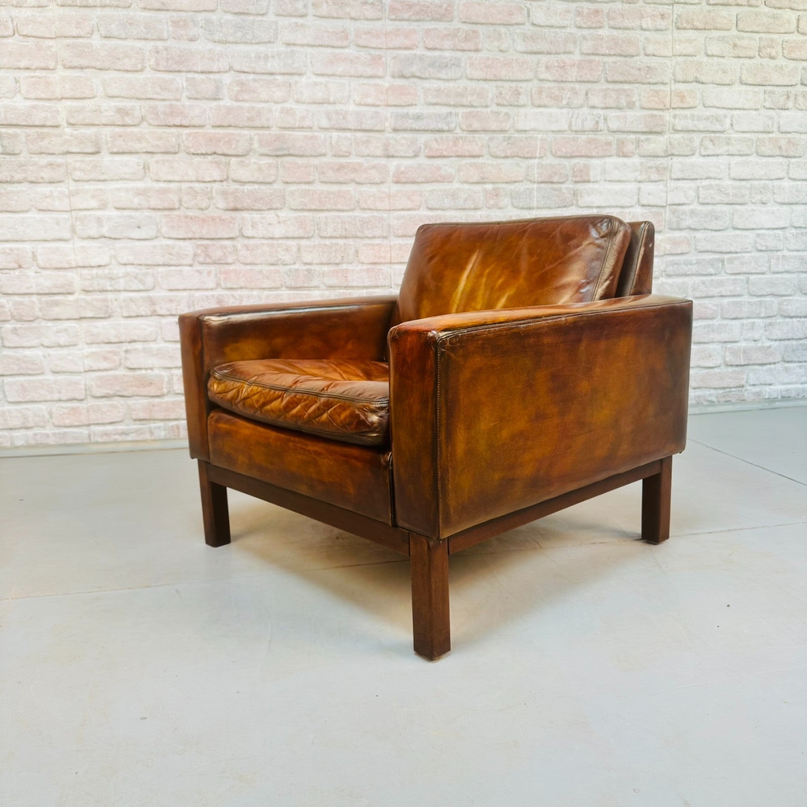 1960s Georg Thams Danish Tan Leather Armchair