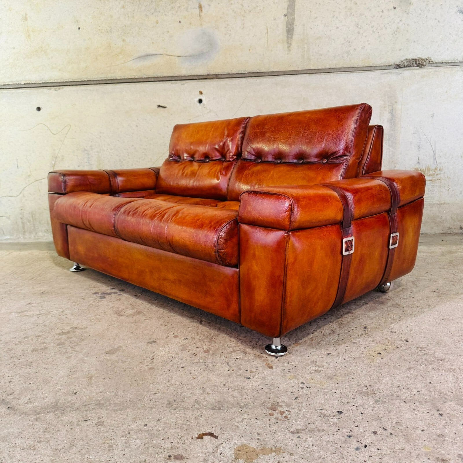 Beautiful Vintage Svend Skipper Danish Tan Leather Suite