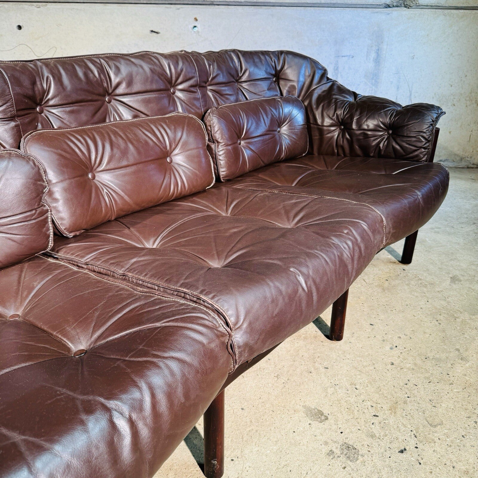 Arne Norrell Sofa Suite for Coja - Two-Seater + Three-Seater Brown Leather