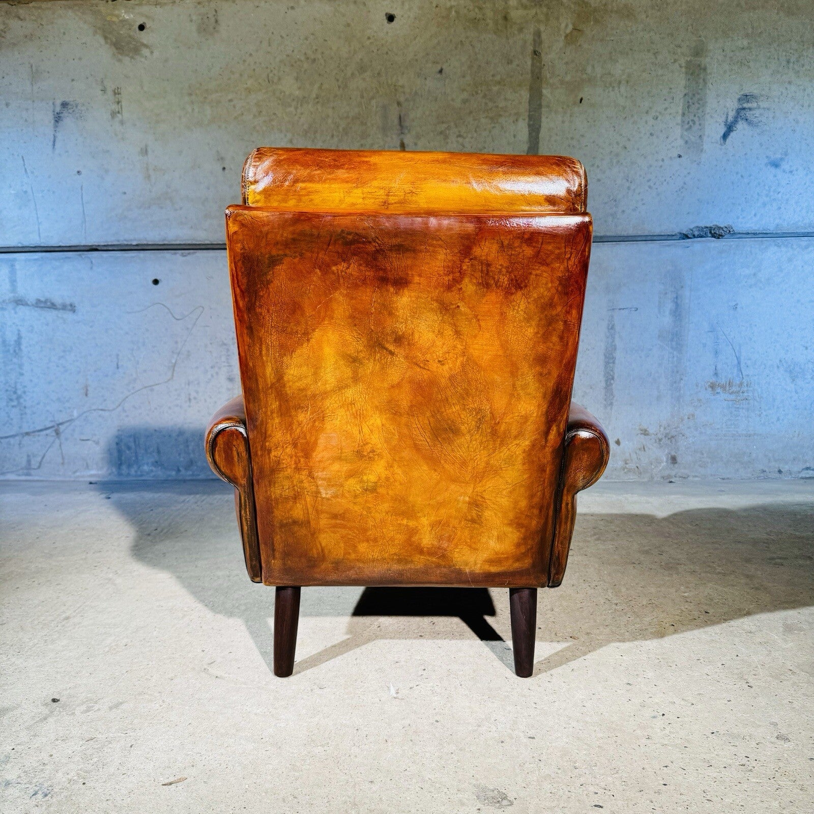 Vintage Danish Leather Armchair - Neat Proportions, Vibrant Light Tan