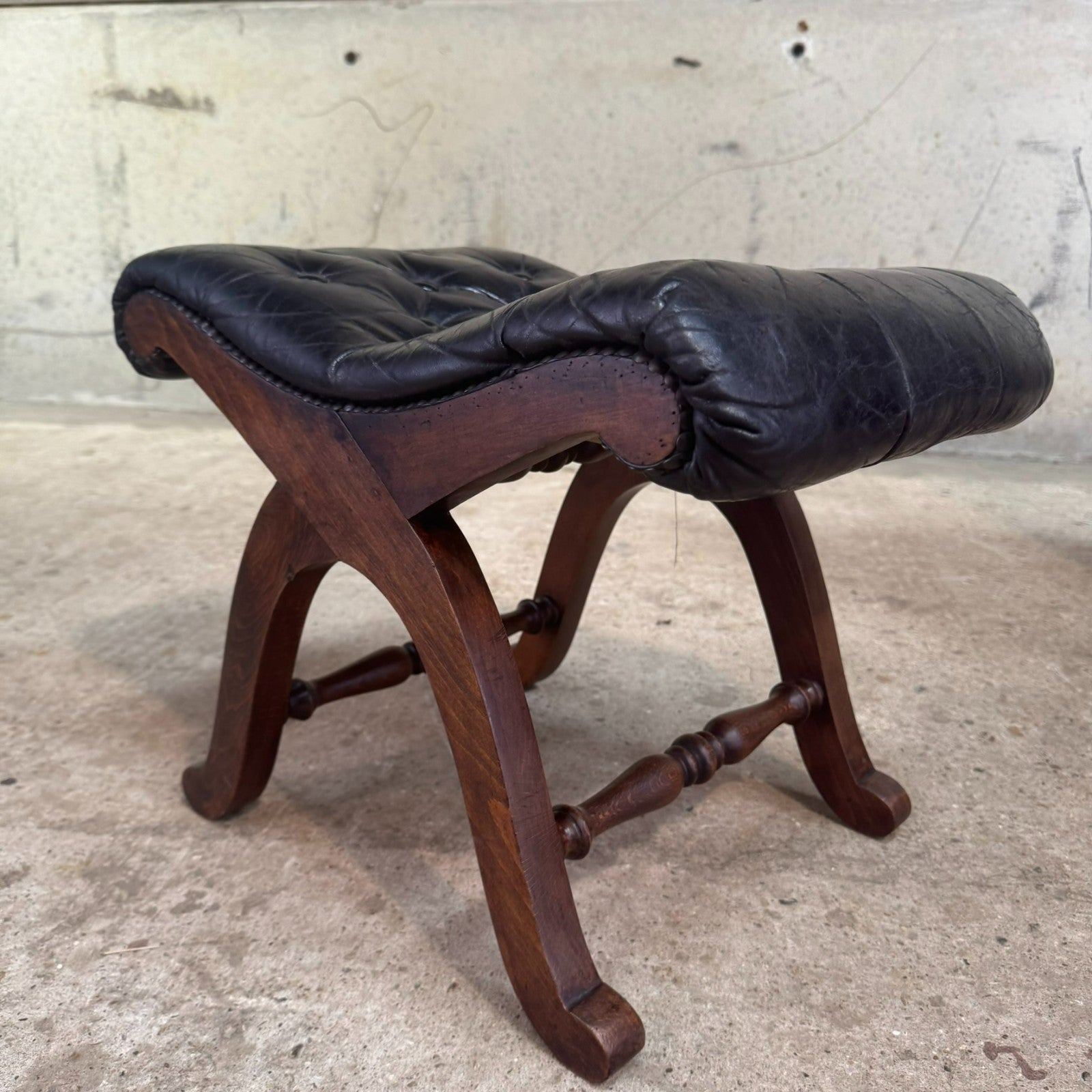 Pair of 1940s Spanish Slipper Chairs with Footstool – Pierre Lottier for Valenti